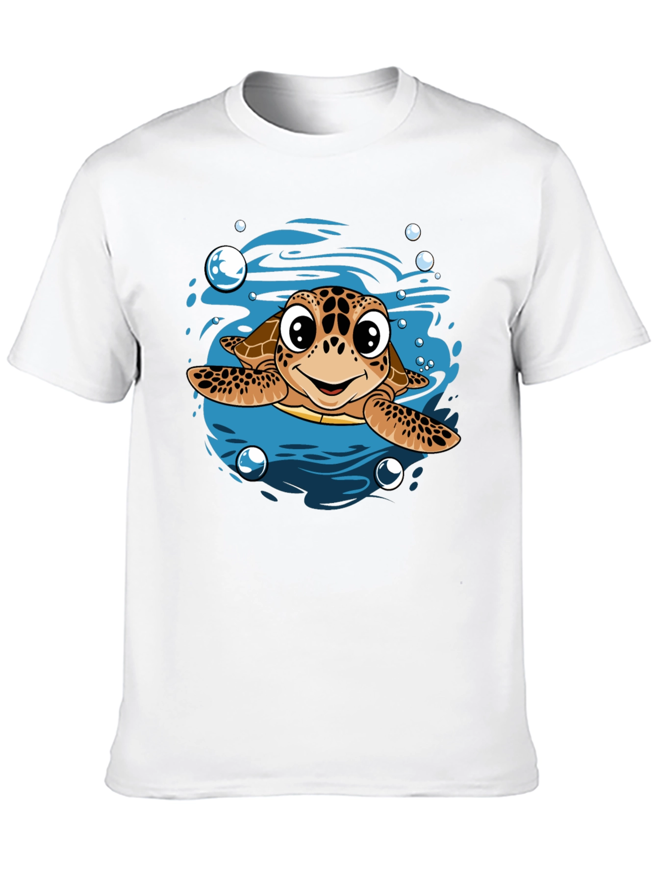 Cartoon Sea Turtle T-Shirt - Mens Black Tee