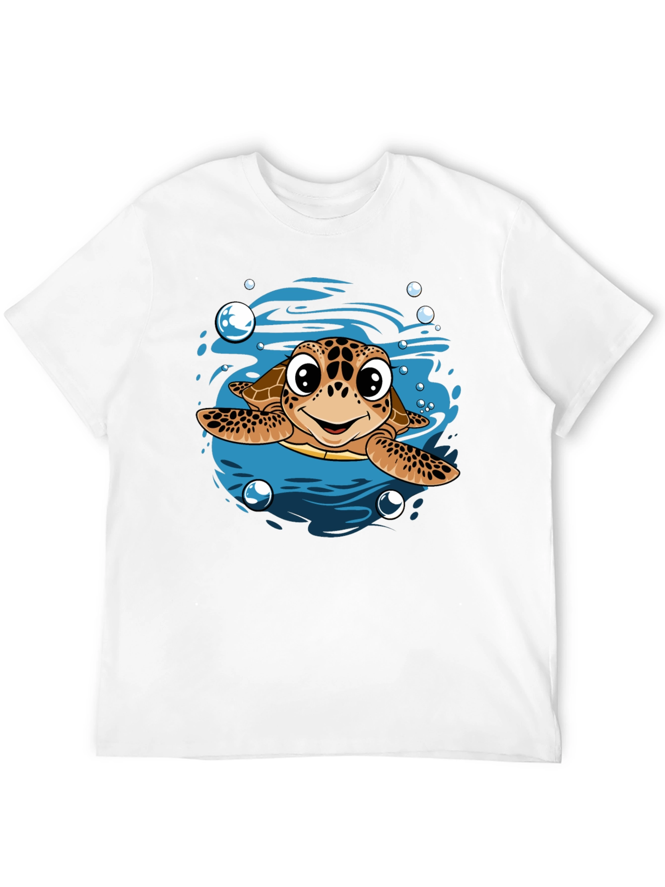 Cartoon Sea Turtle T-Shirt - Mens Black Tee