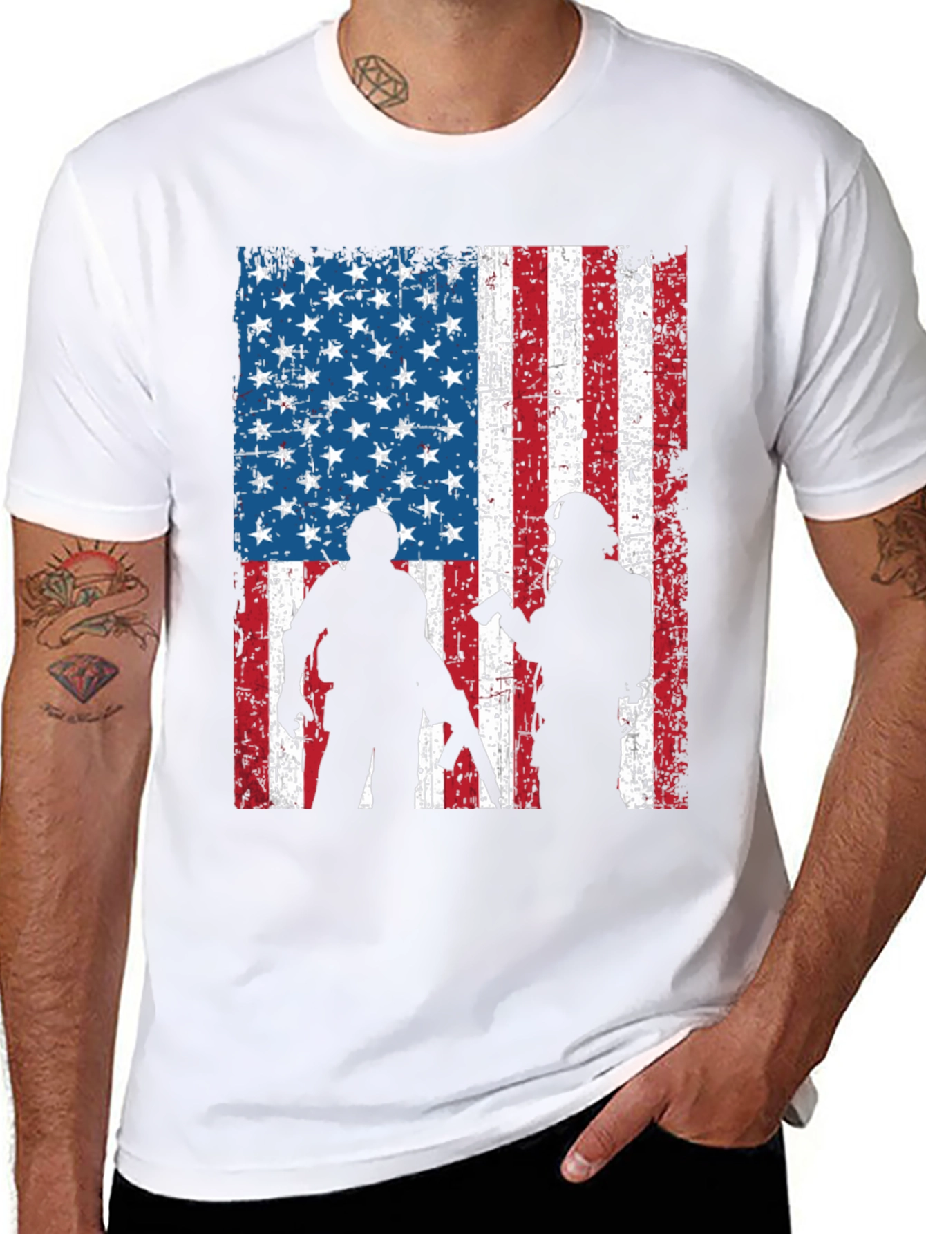 American Flag Soldier Graphic Tee