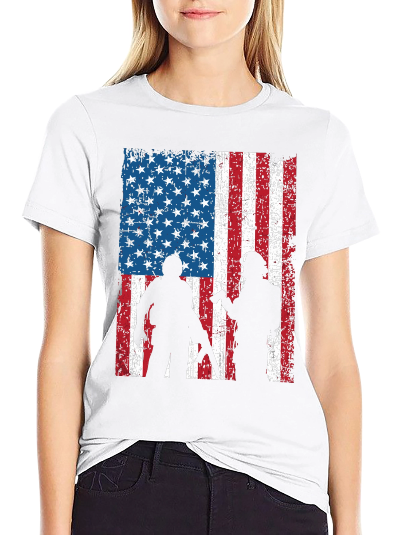 American Flag Soldier Graphic Tee