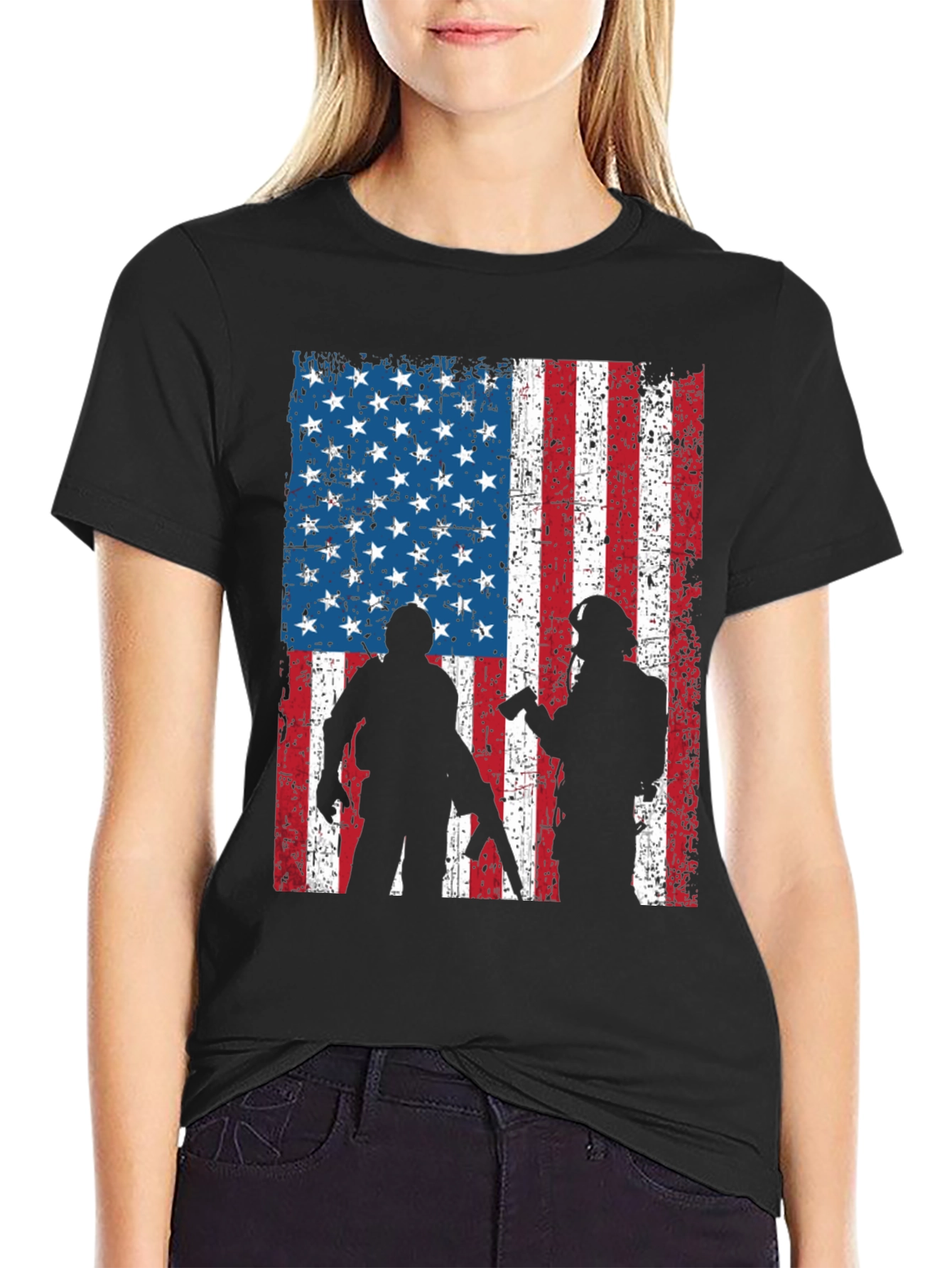 American Flag Soldier Graphic Tee