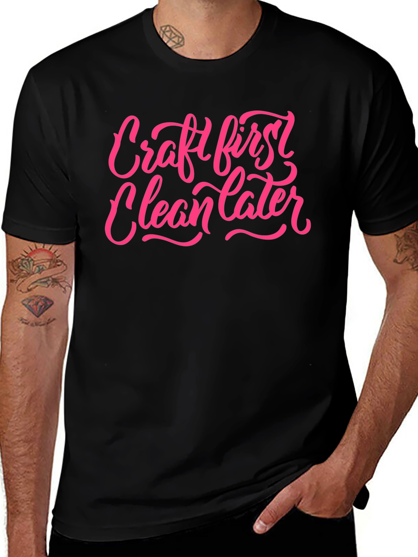 Craft First Clean Later Graphic Tee - Black