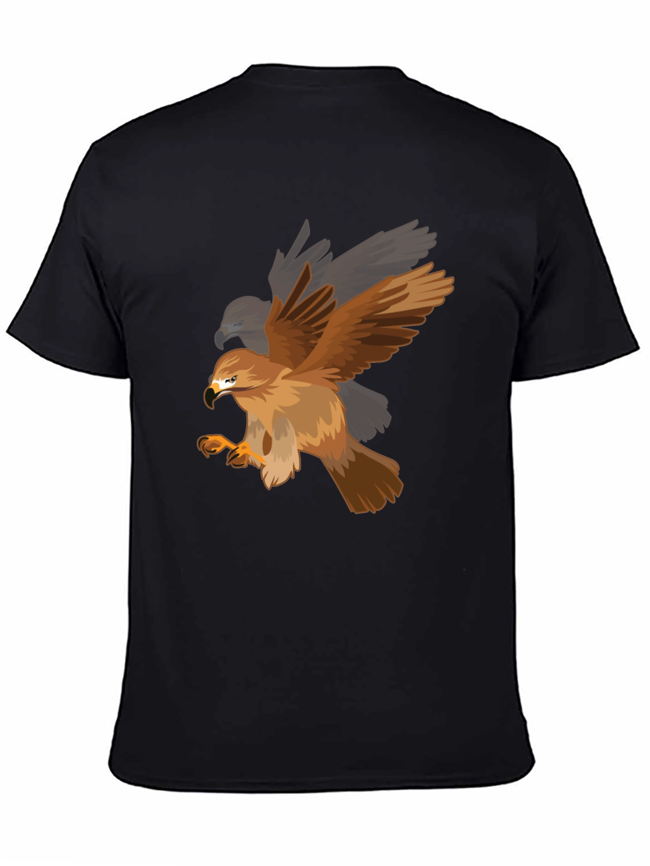 Mens Eagle Graphic Print Black T-Shirt