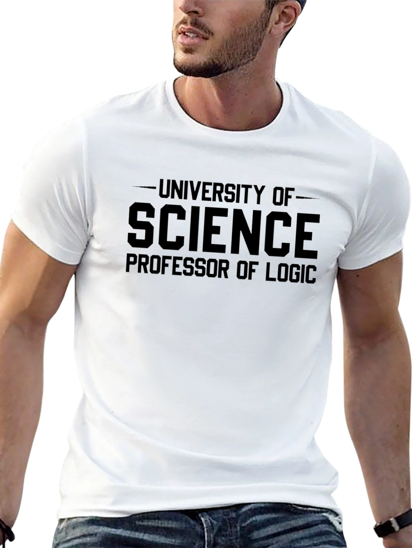 University of Science Professor of Logic Black T-Shirt