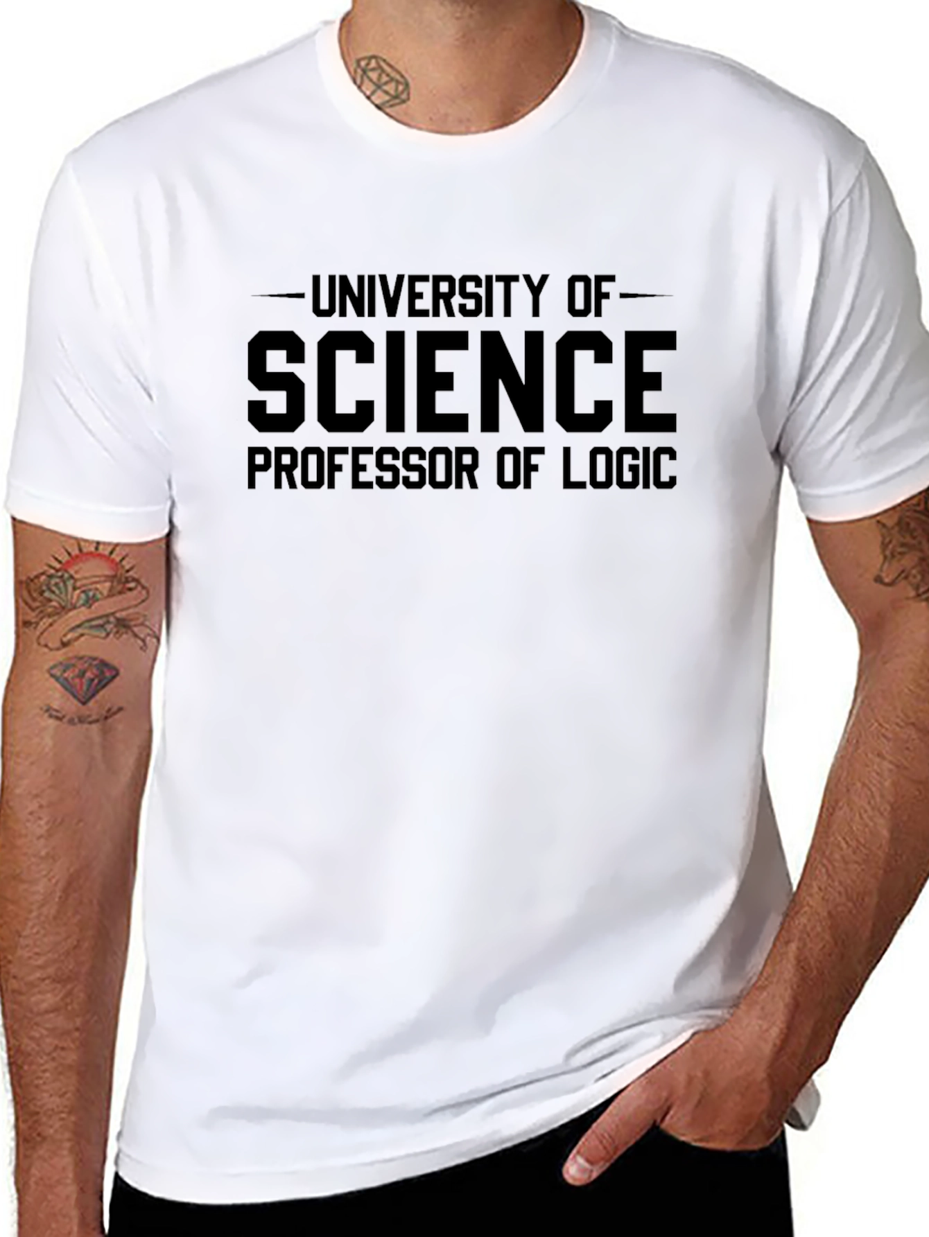 University of Science Professor of Logic Black T-Shirt