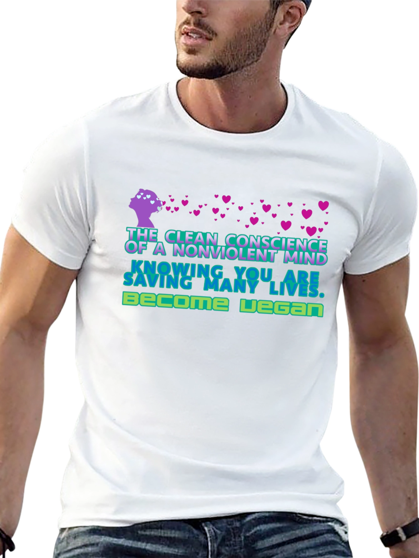 Vegan T-Shirt: Clean Conscience Nonviolent Mind Tee