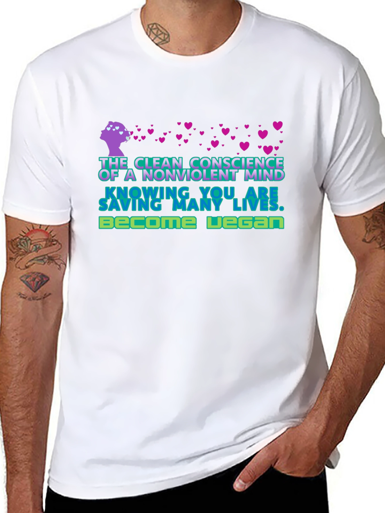 Vegan T-Shirt: Clean Conscience Nonviolent Mind Tee