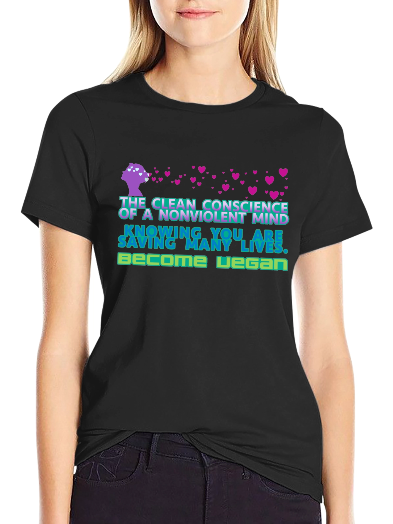 Vegan T-Shirt: Clean Conscience Nonviolent Mind Tee