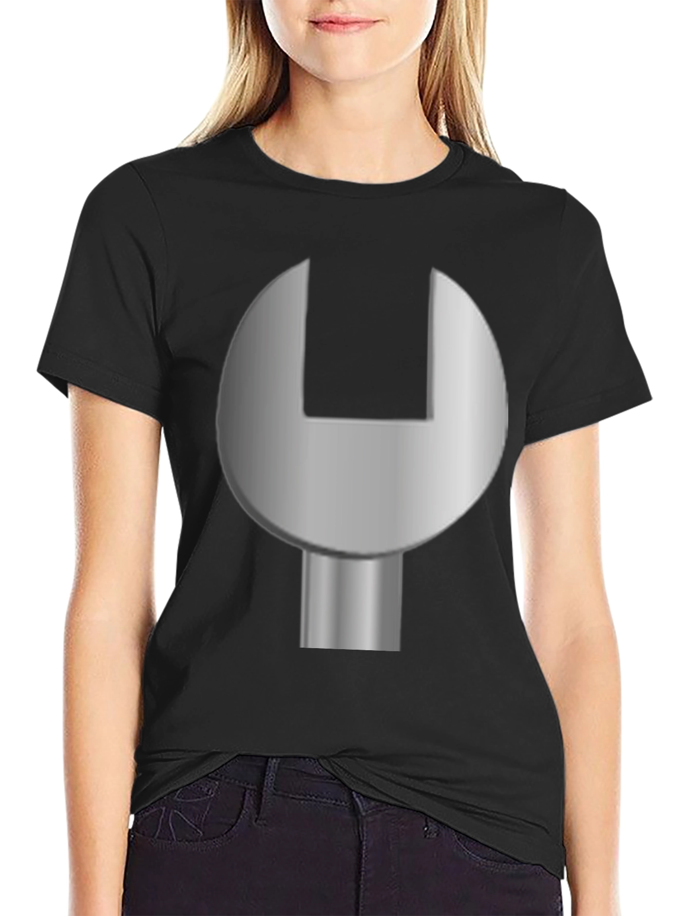 Mechanic Wrench Graphic T-Shirt - Black Cotton Tee