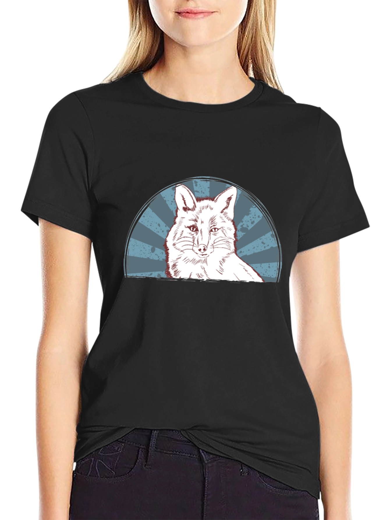 Cool Fox Graphic Tee - Mens Black T-Shirt