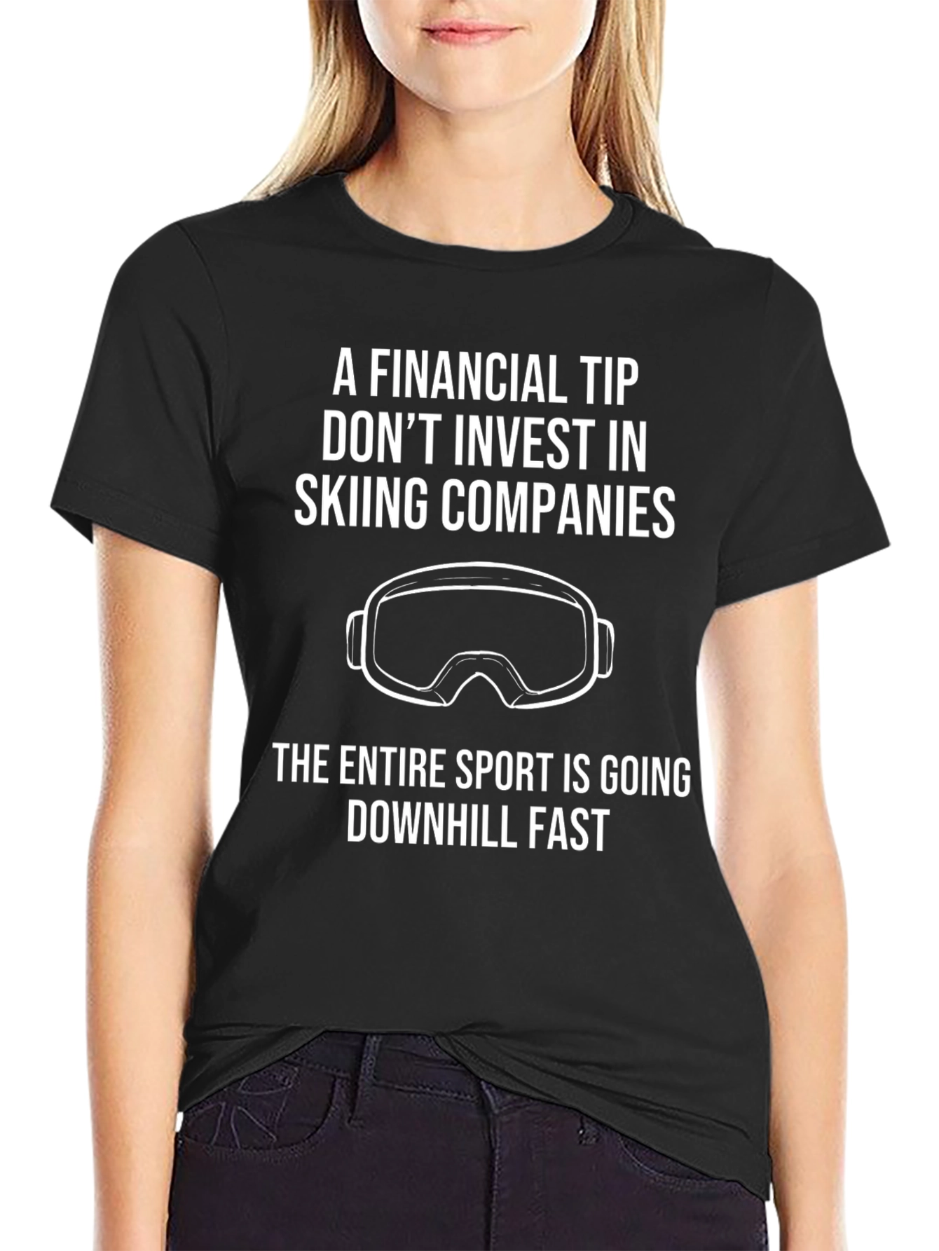 Skiing Investment T-Shirt: Funny Financial Tip Tee