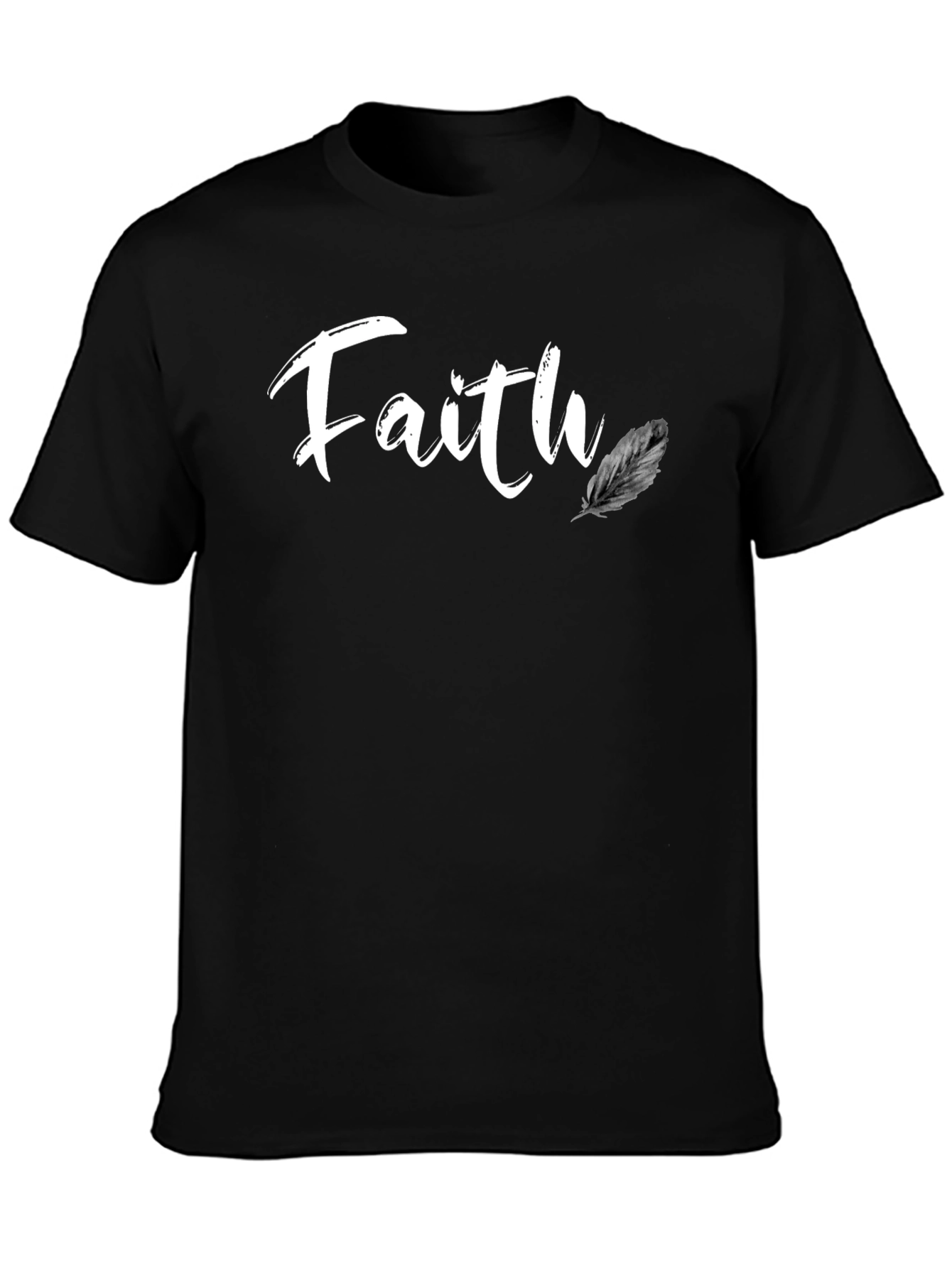 Faith Feather Graphic Black T-Shirt