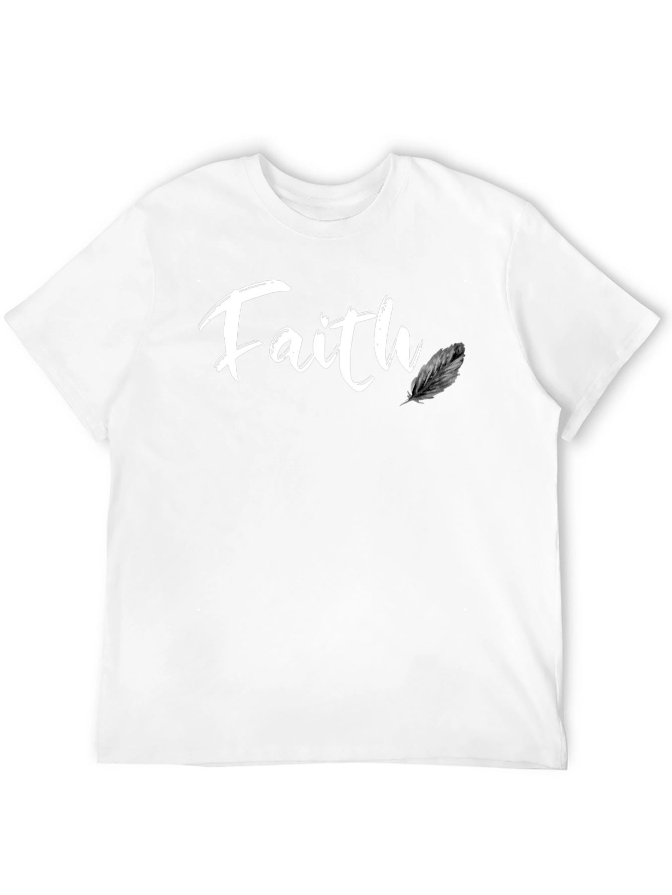Faith Feather Graphic Black T-Shirt