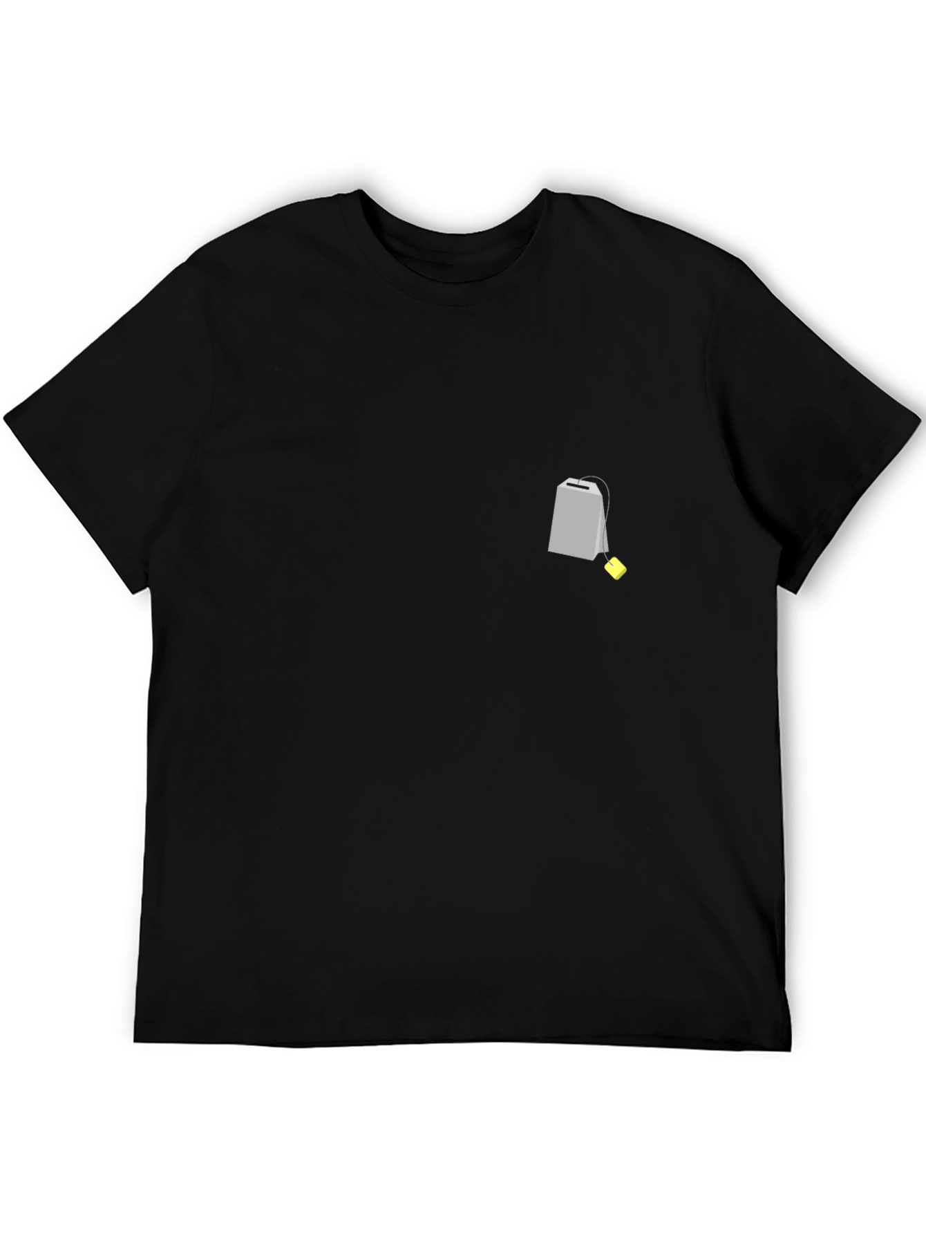 Mens Black Graphic Tee - Teabag Design