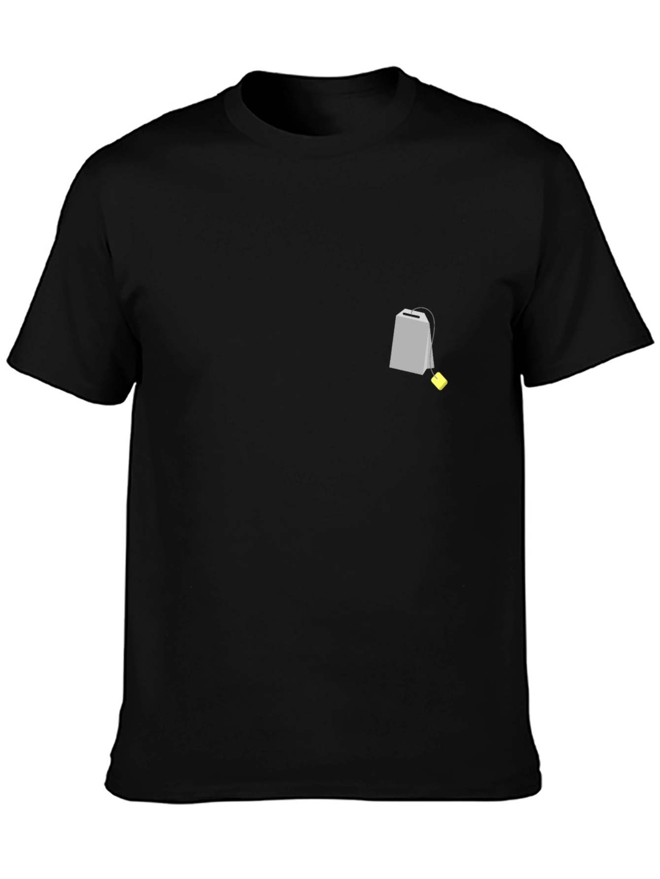 Mens Black Graphic Tee - Teabag Design