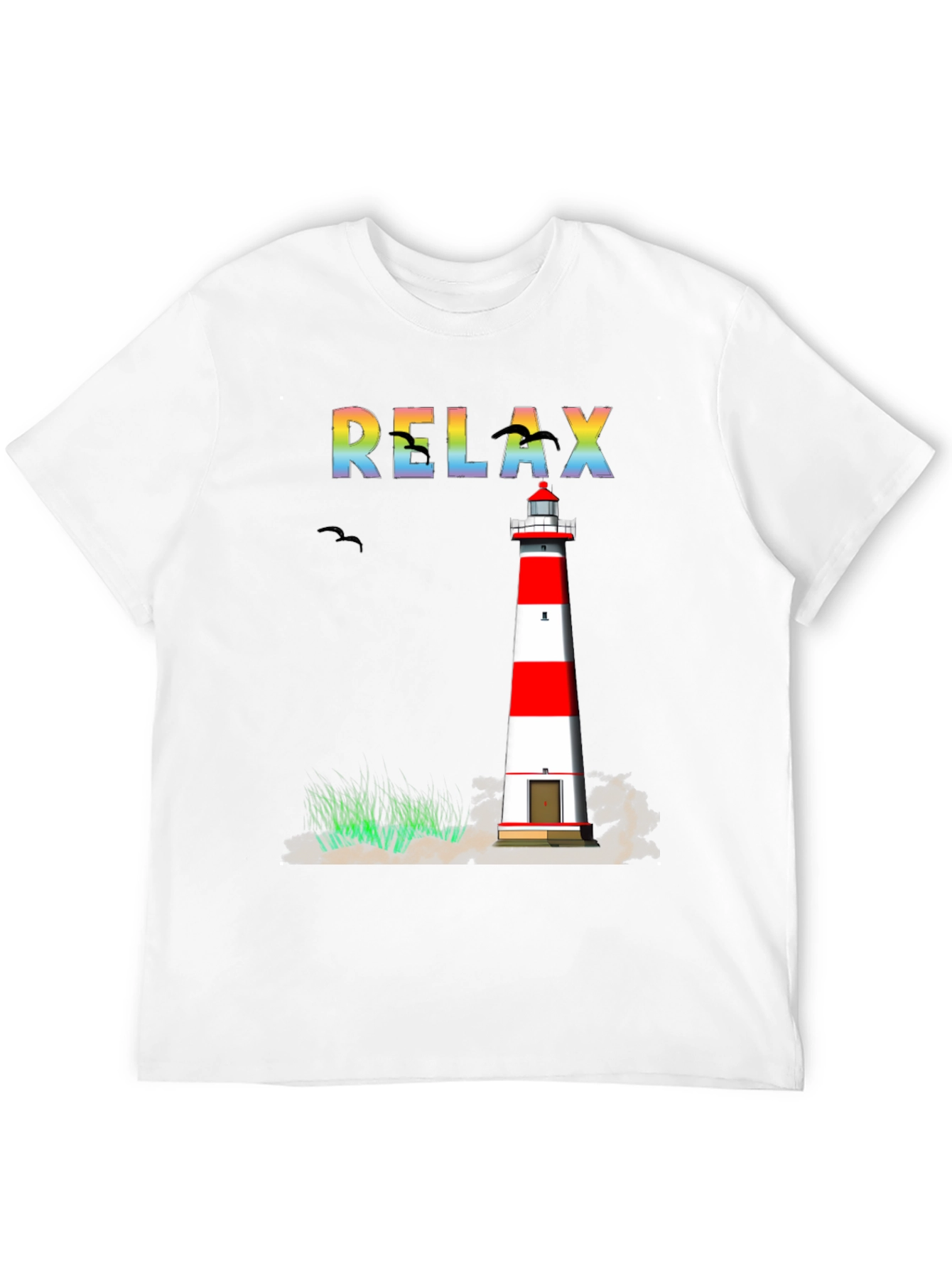Relax Lighthouse Graphic T-Shirt - Coastal Style