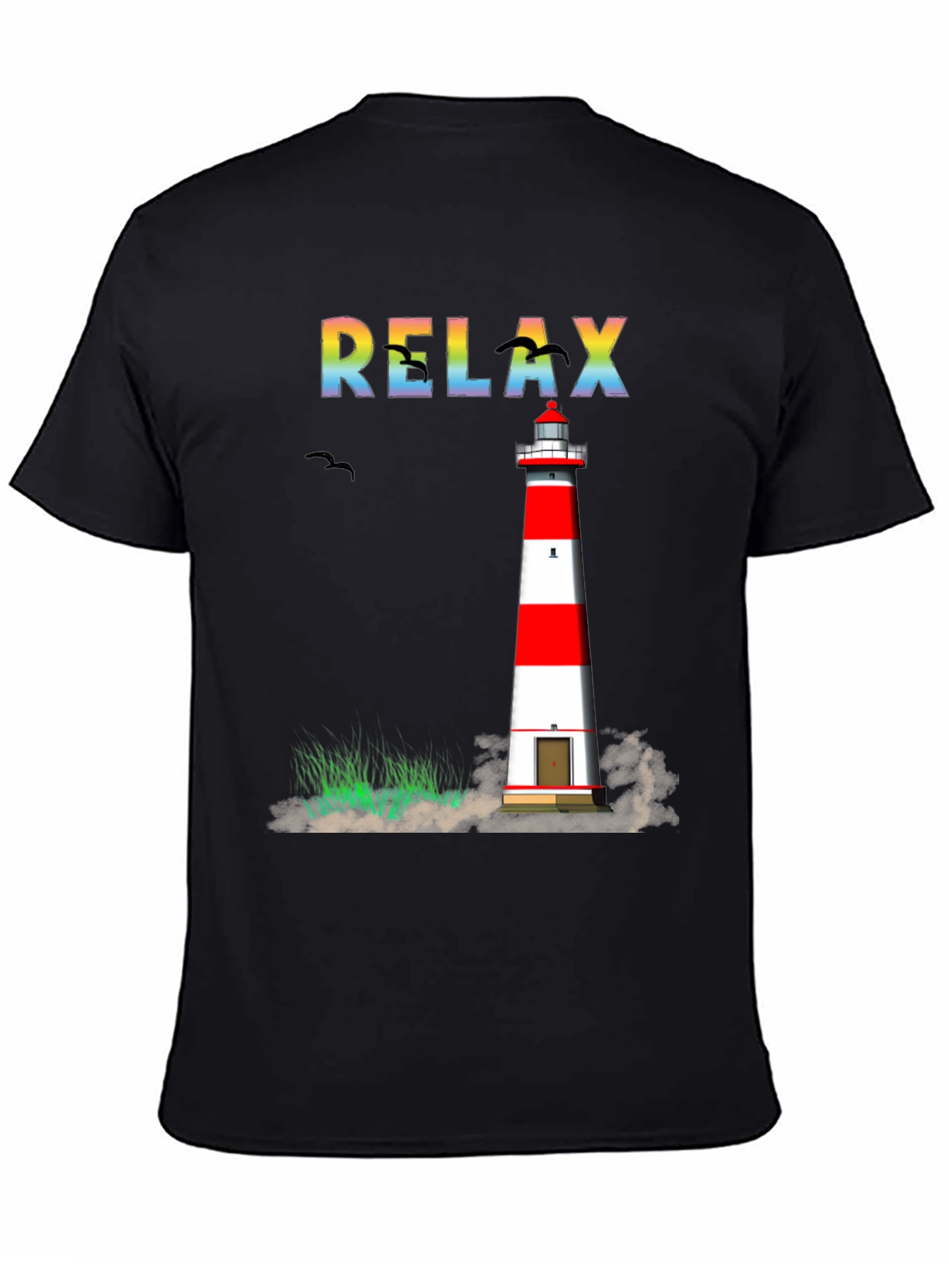 Relax Lighthouse Graphic T-Shirt - Coastal Style