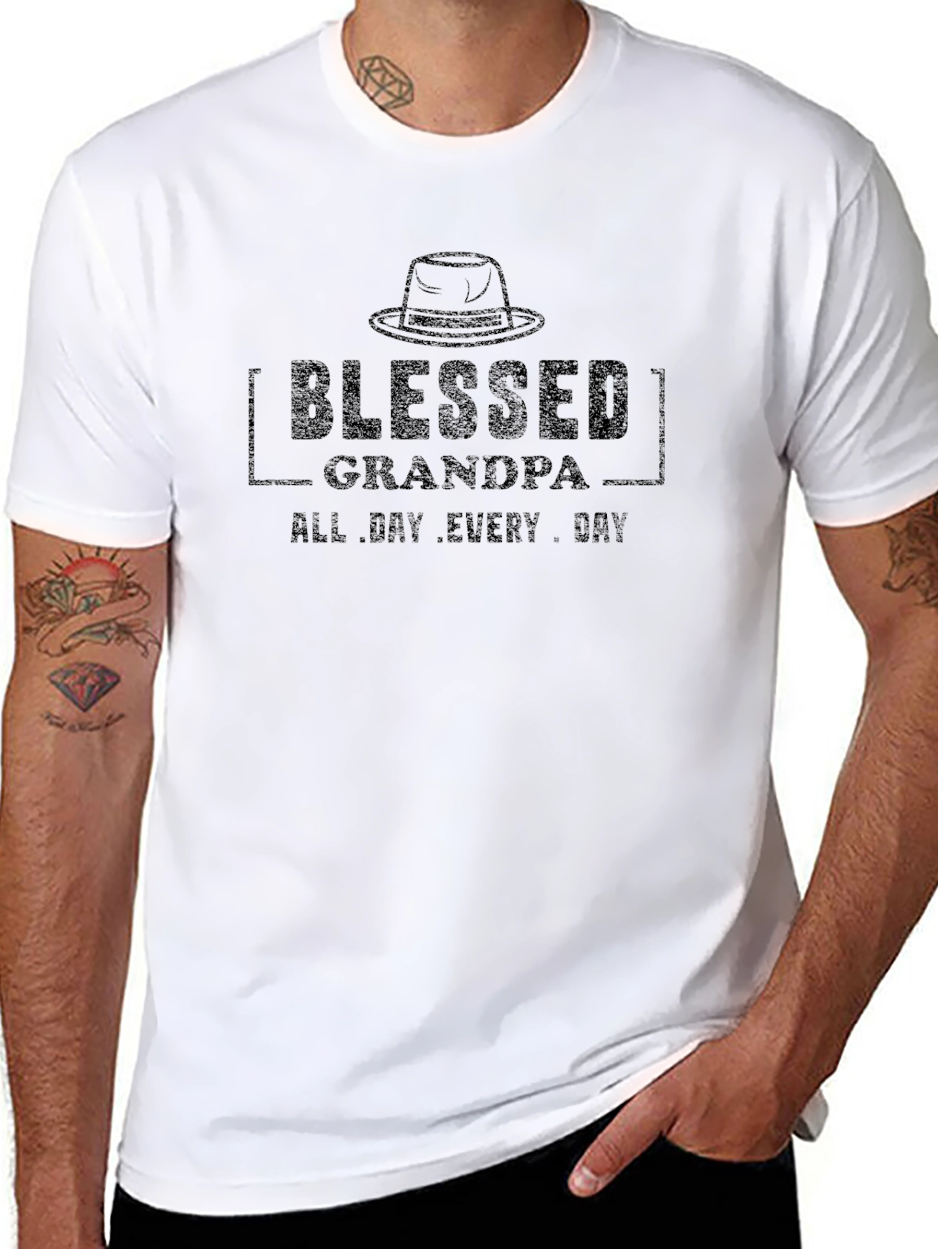 Blessed Grandpa T-Shirt - All Day Every Day