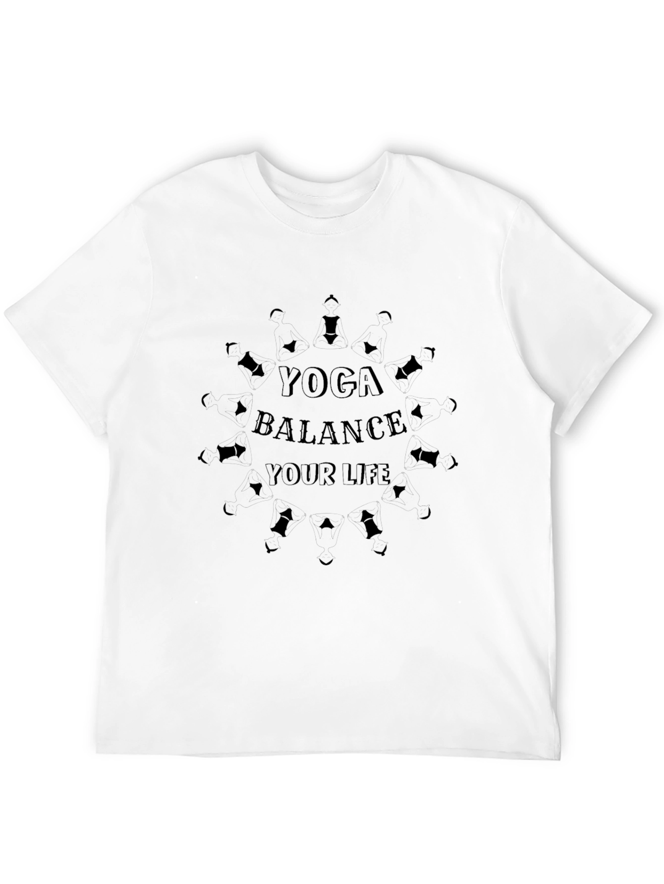Yoga Balance Your Life Black T-Shirt