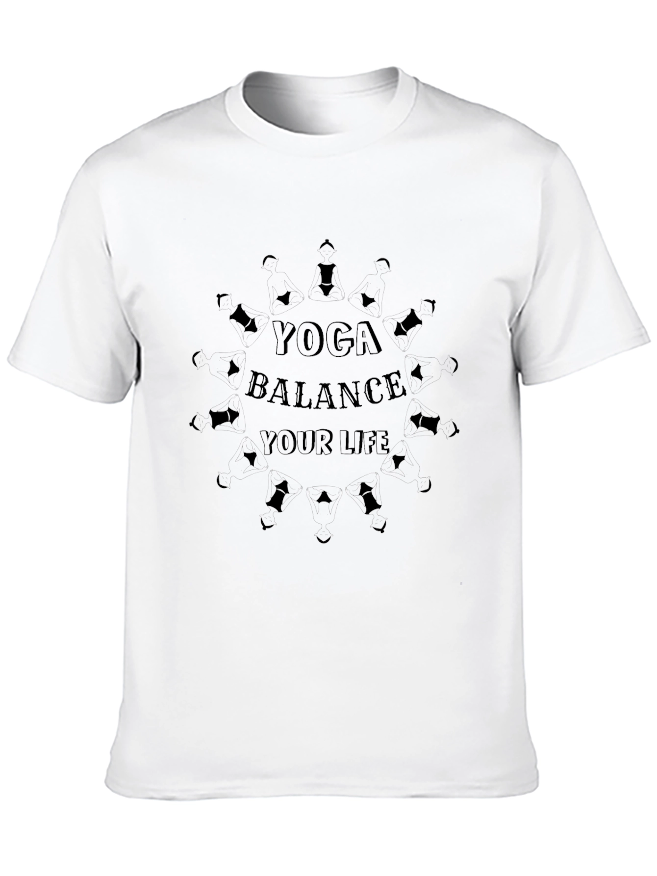 Yoga Balance Your Life Black T-Shirt