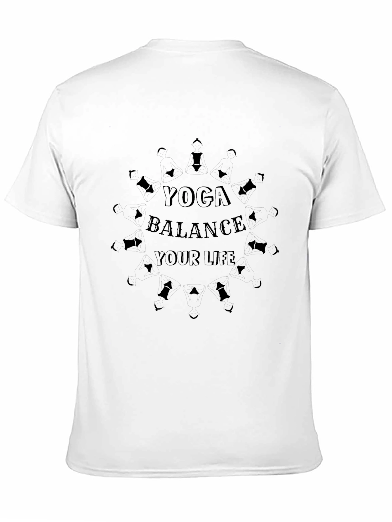 Yoga Balance Your Life Black T-Shirt