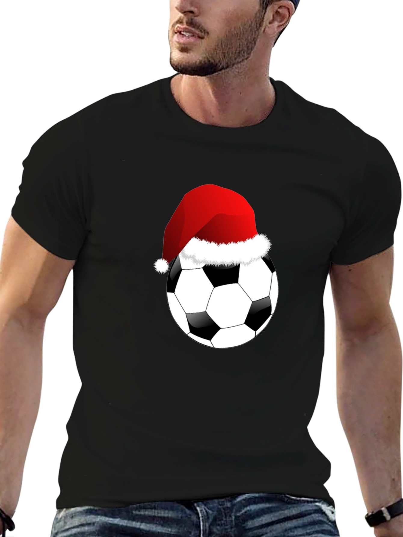 Christmas Soccer Ball T-Shirt - Festive Holiday Tee