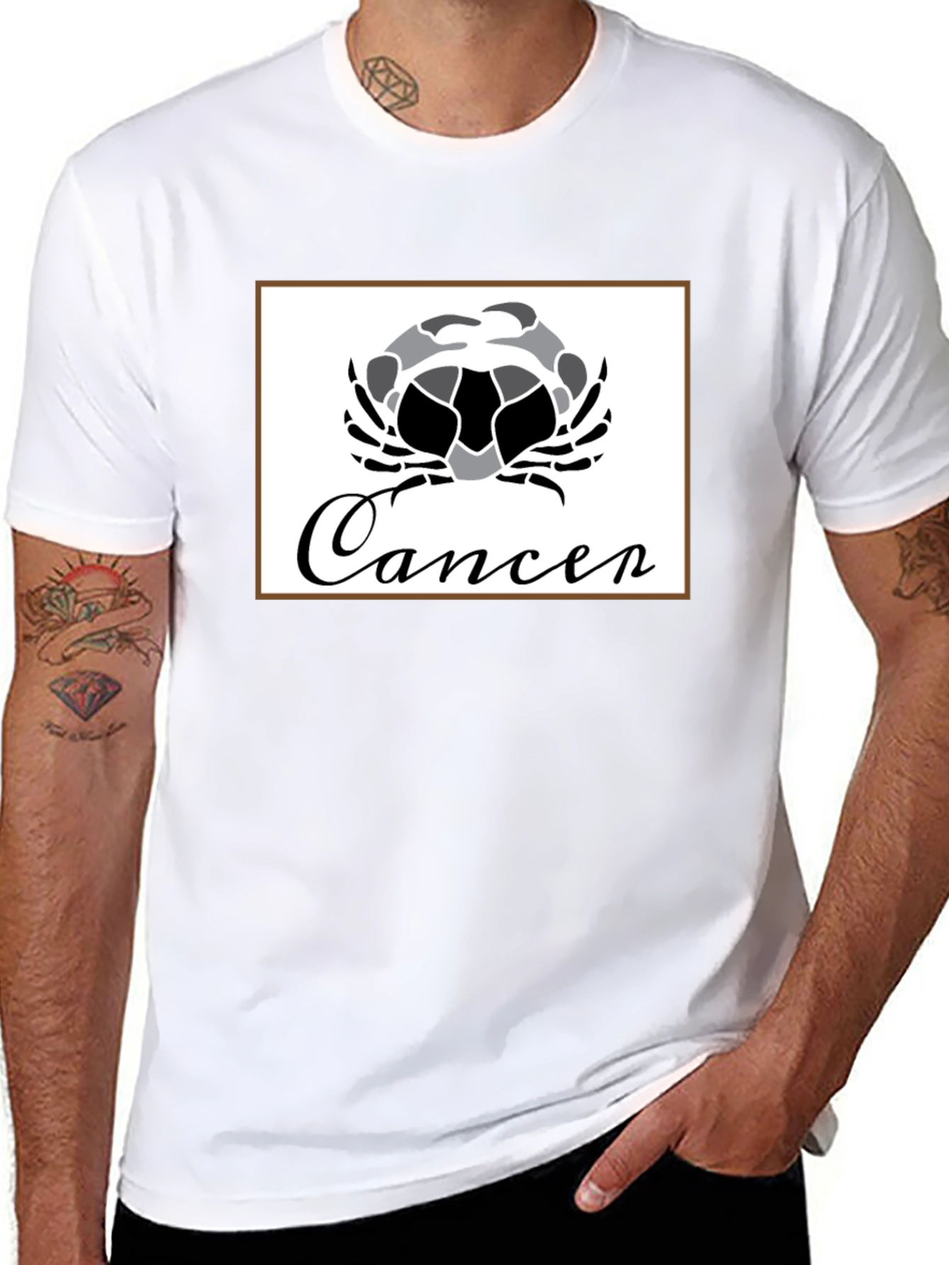 Cancer Zodiac T-Shirt - Black Cotton Graphic Tee