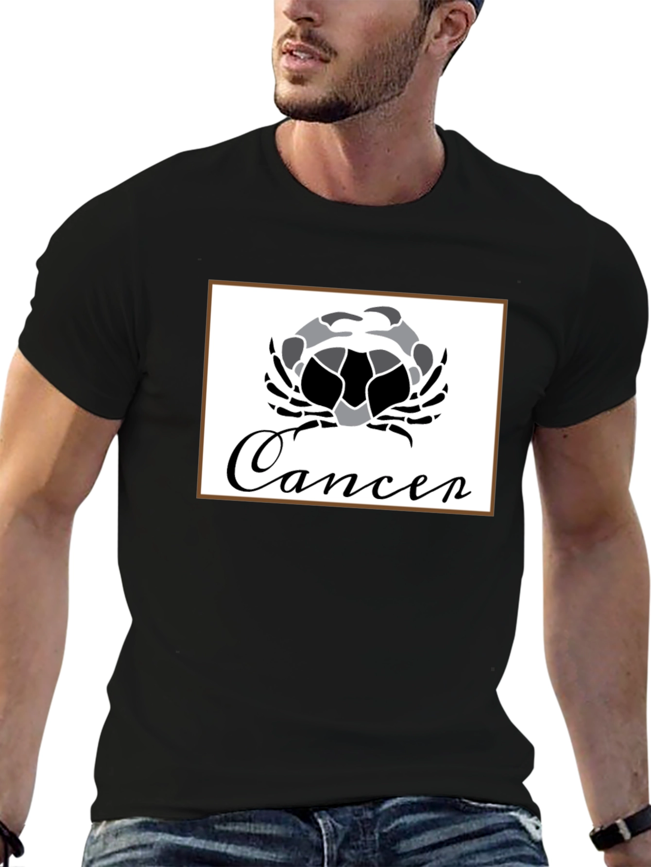 Cancer Zodiac T-Shirt - Black Cotton Graphic Tee