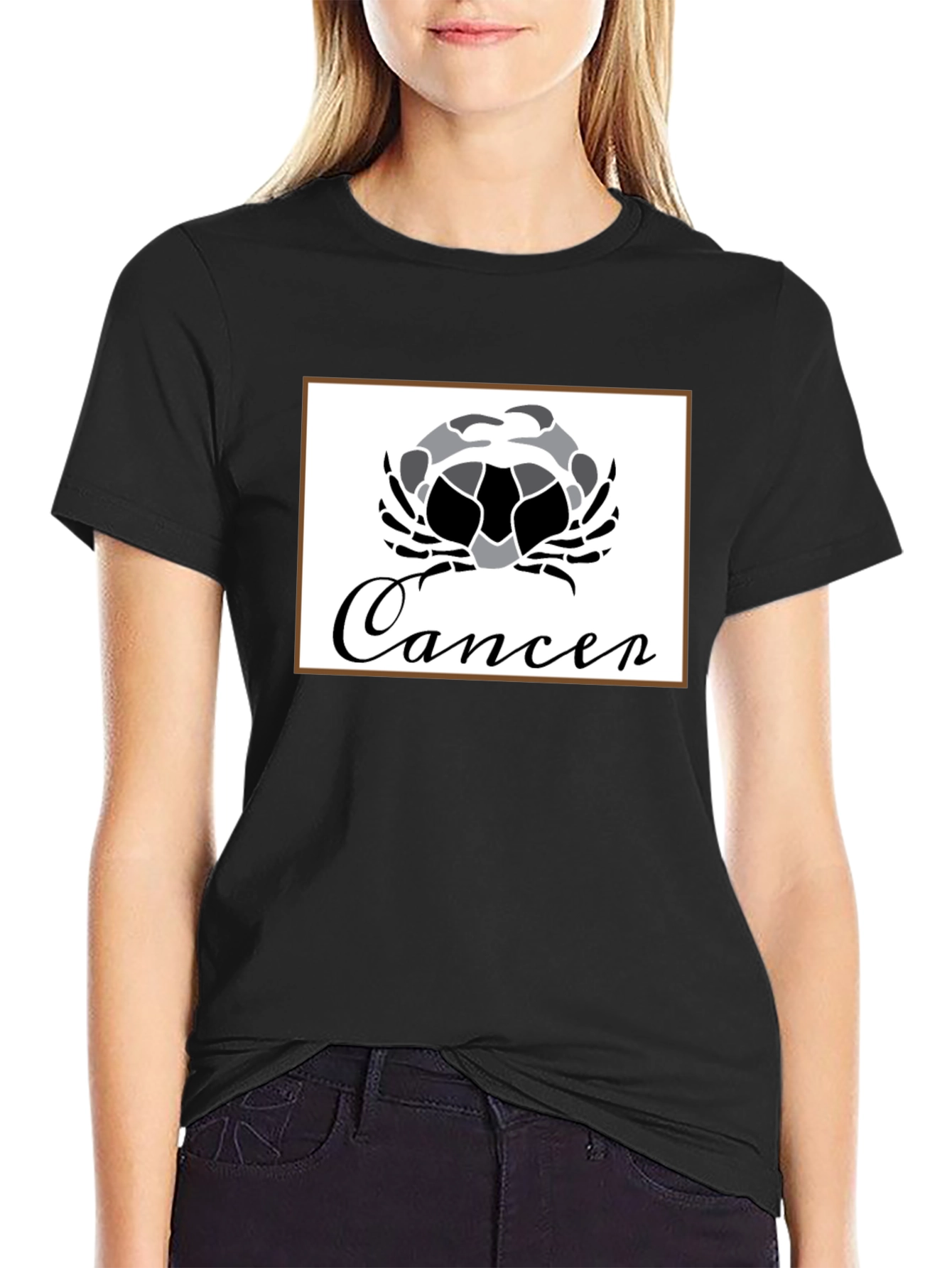 Cancer Zodiac T-Shirt - Black Cotton Graphic Tee