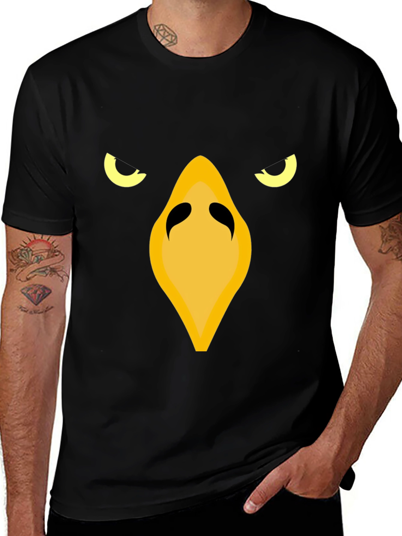 Raven Face Graphic Tee - Black
