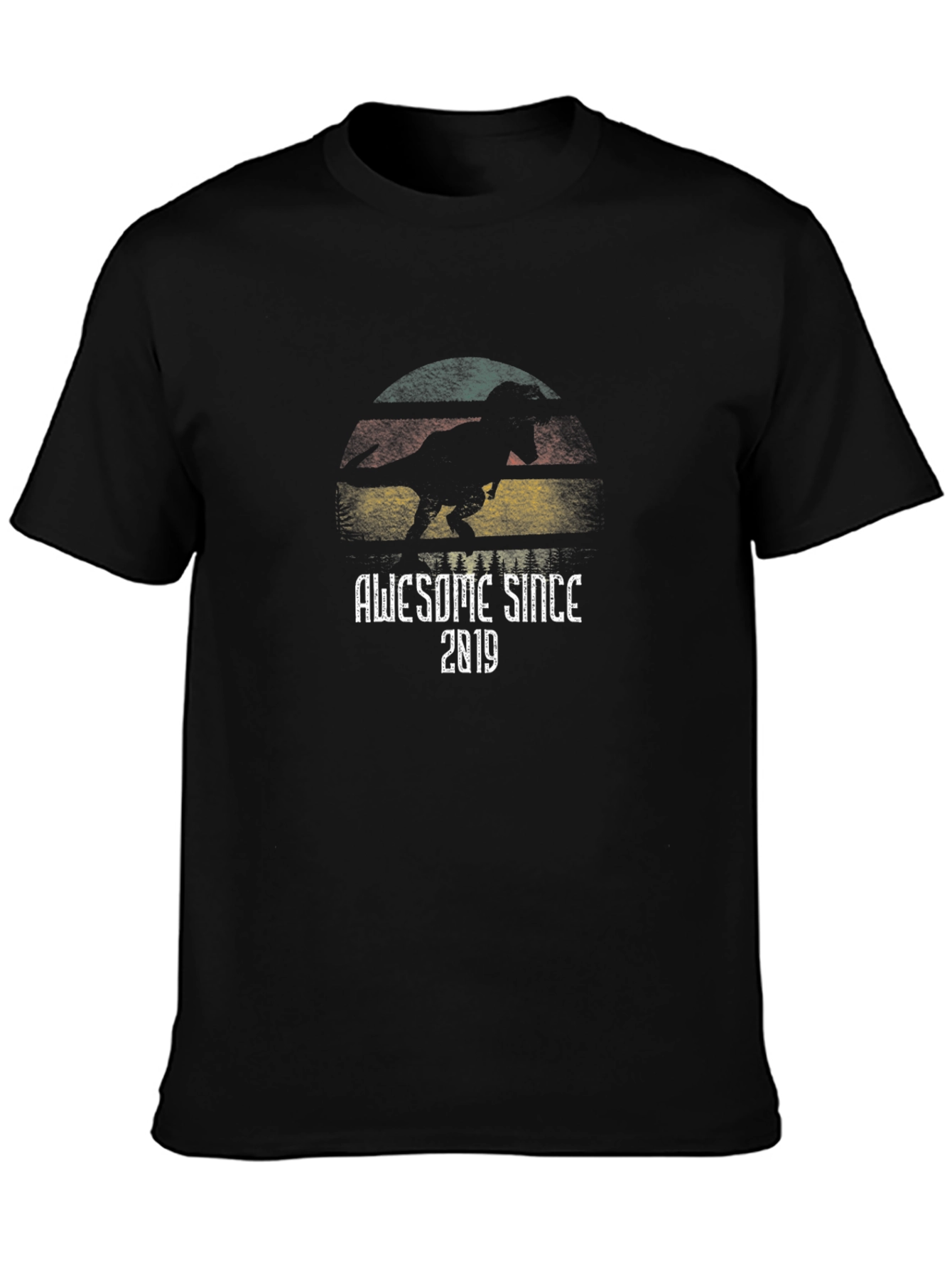 Awesome Since 2019 Dinosaur Graphic T-Shirt