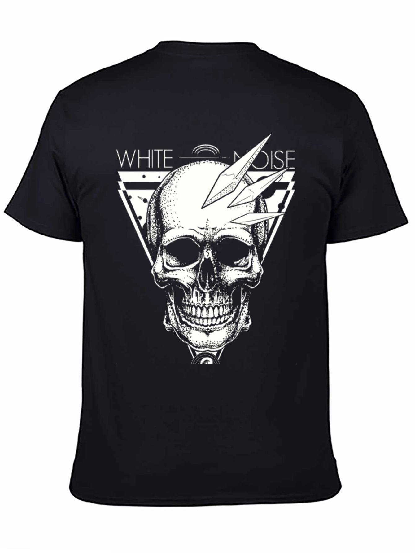 White Noise Skull Graphic T-Shirt