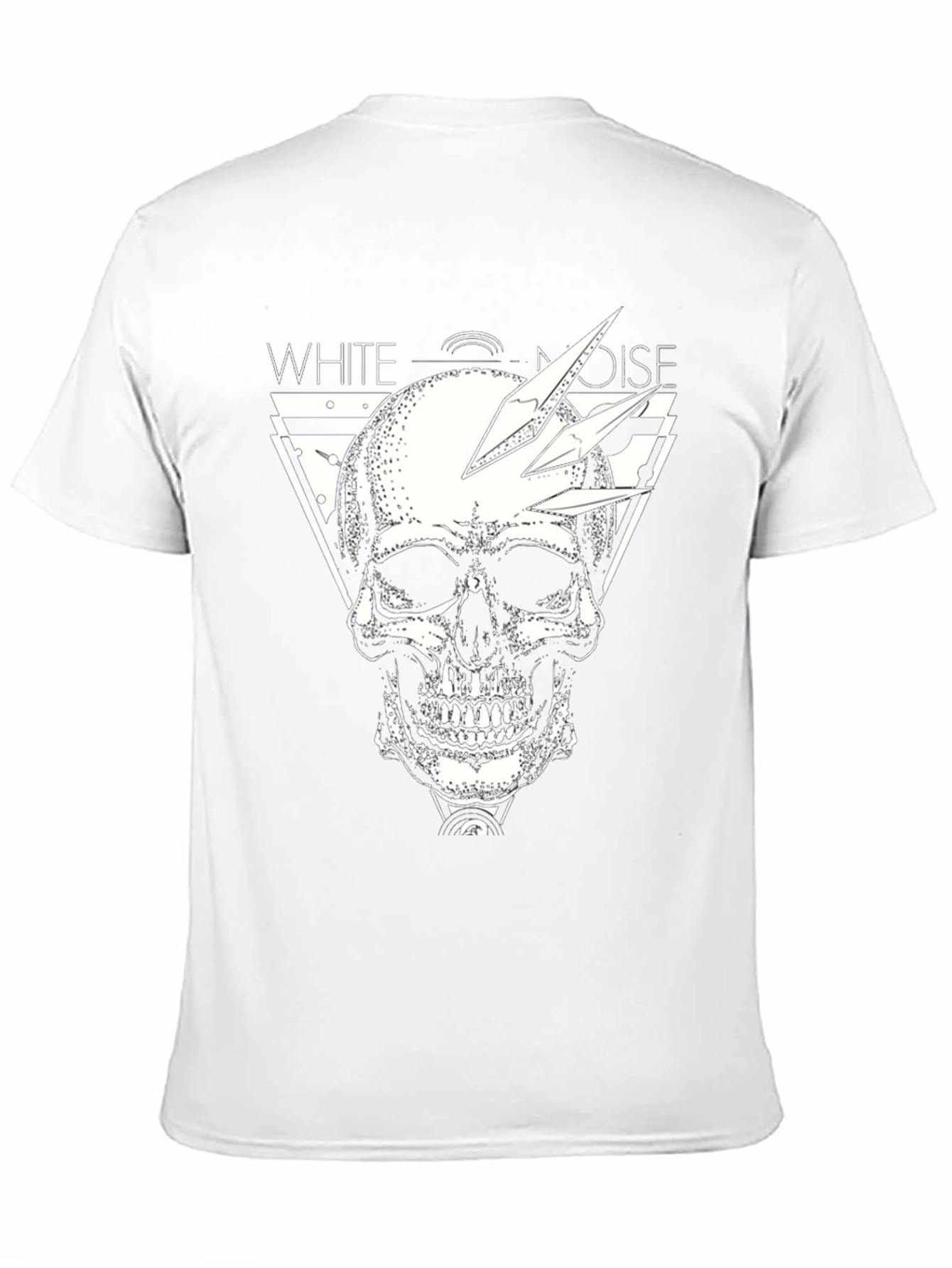 White Noise Skull Graphic T-Shirt