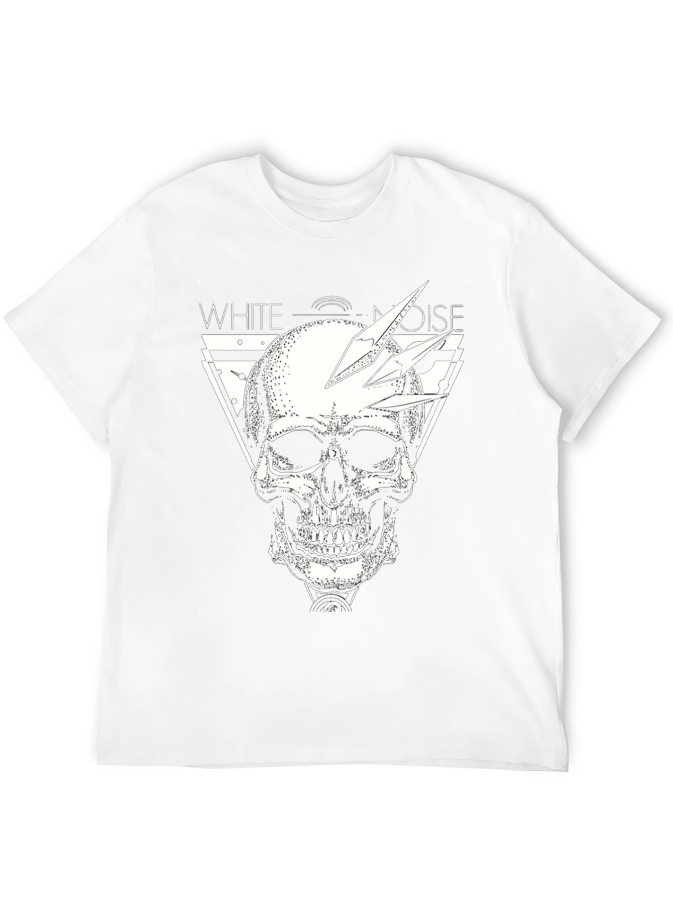 White Noise Skull Graphic T-Shirt
