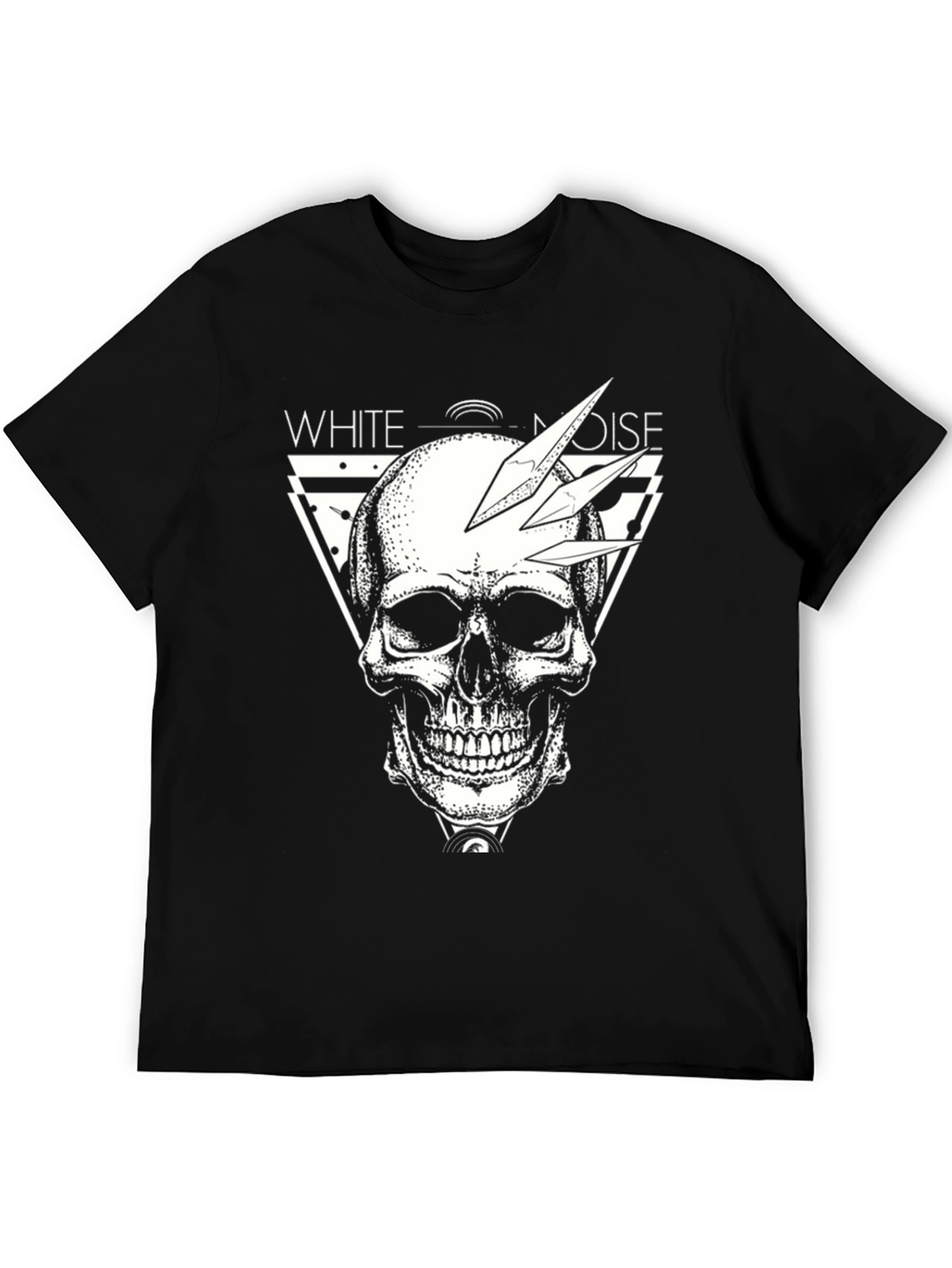 White Noise Skull Graphic T-Shirt