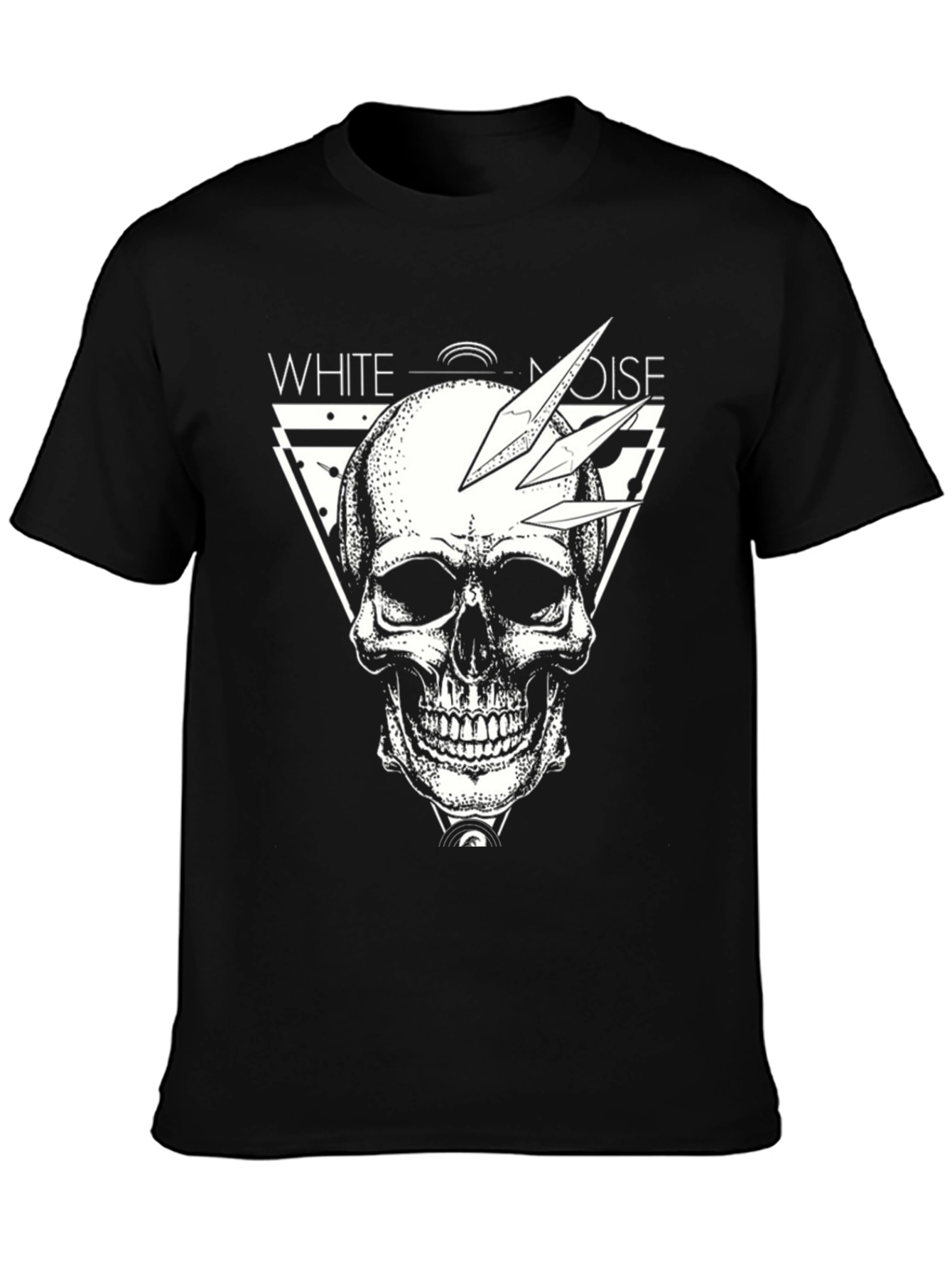 White Noise Skull Graphic T-Shirt