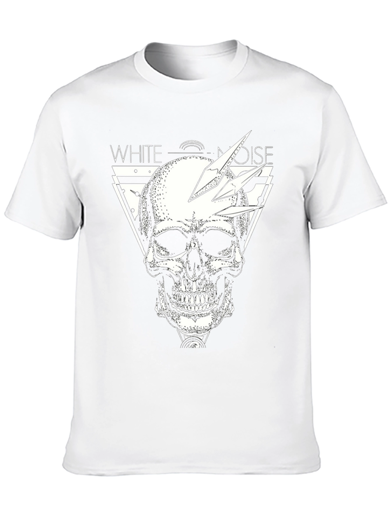White Noise Skull Graphic T-Shirt