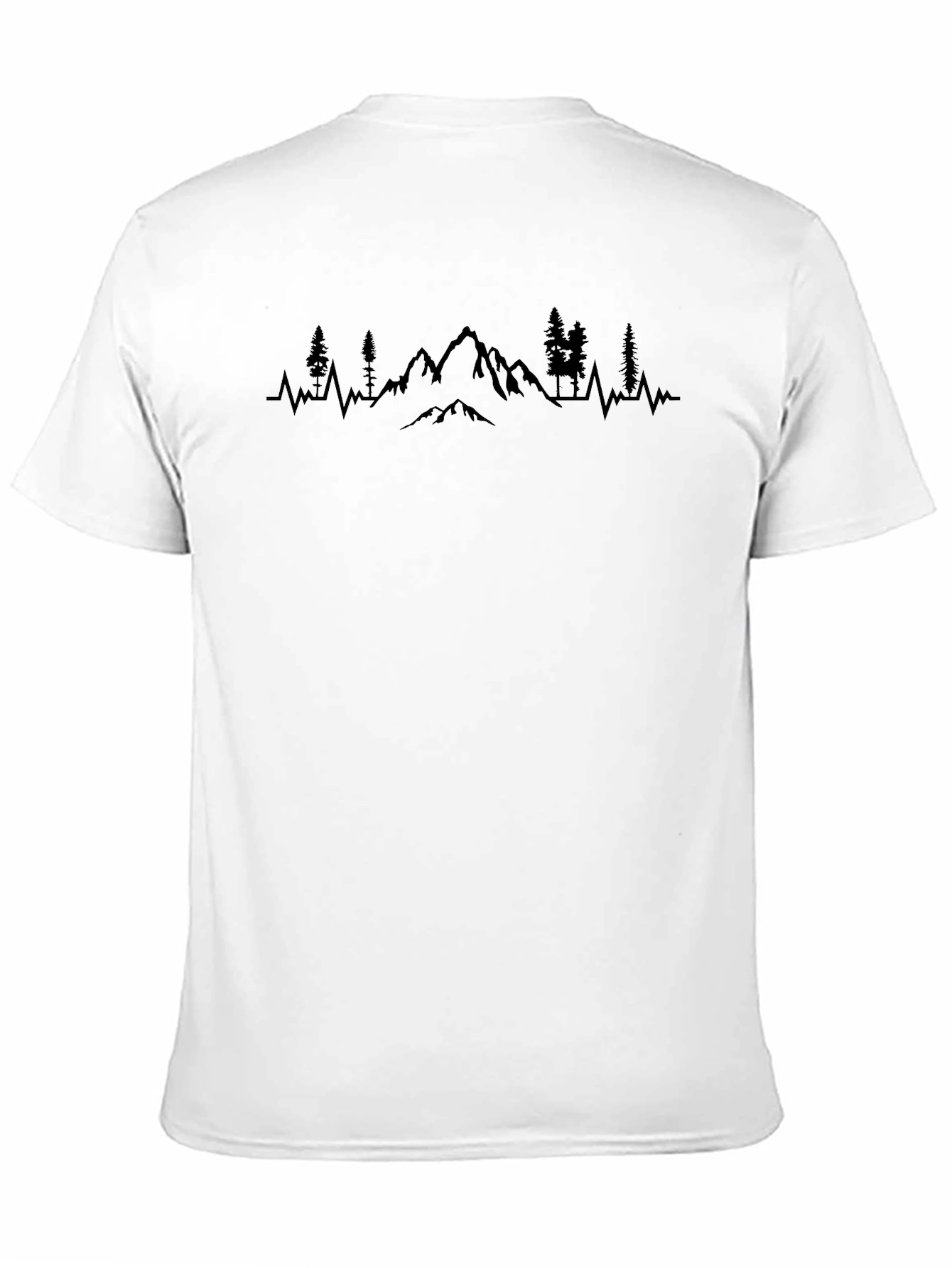 Mountain Range Heartbeat Graphic Tee - Black