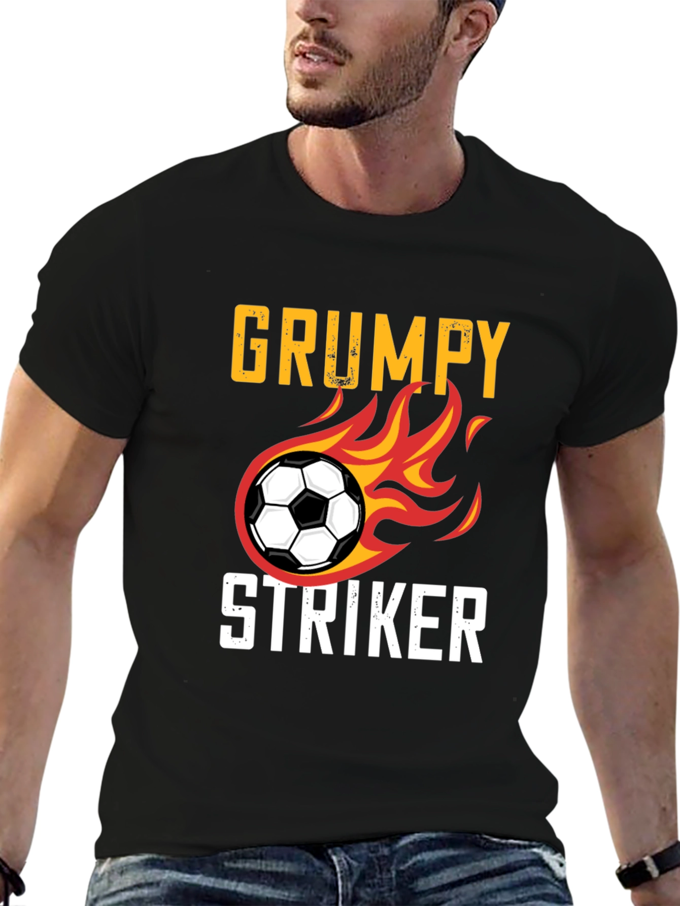Grumpy Striker Soccer T-Shirt - Funny Sportswear