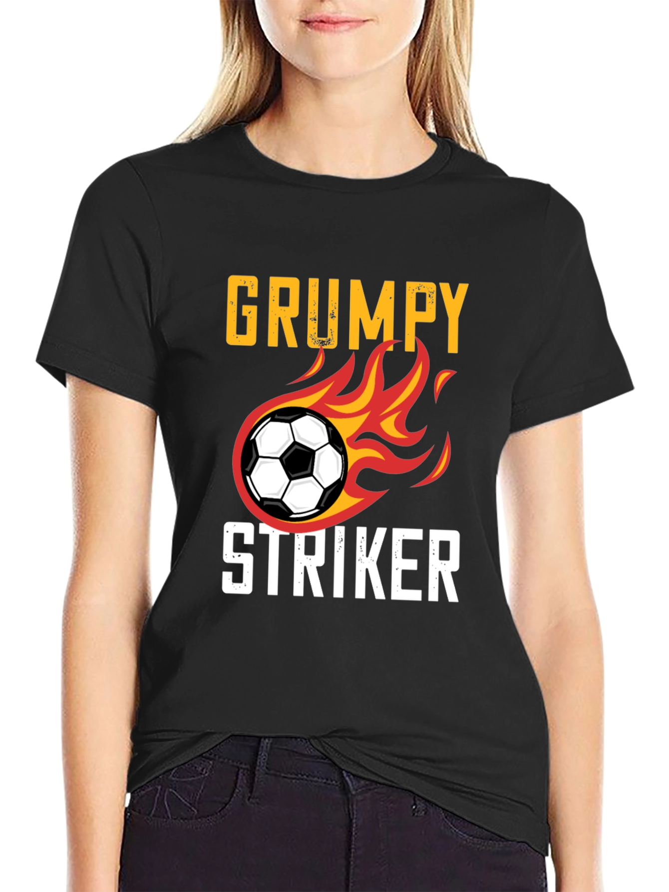 Grumpy Striker Soccer T-Shirt - Funny Sportswear