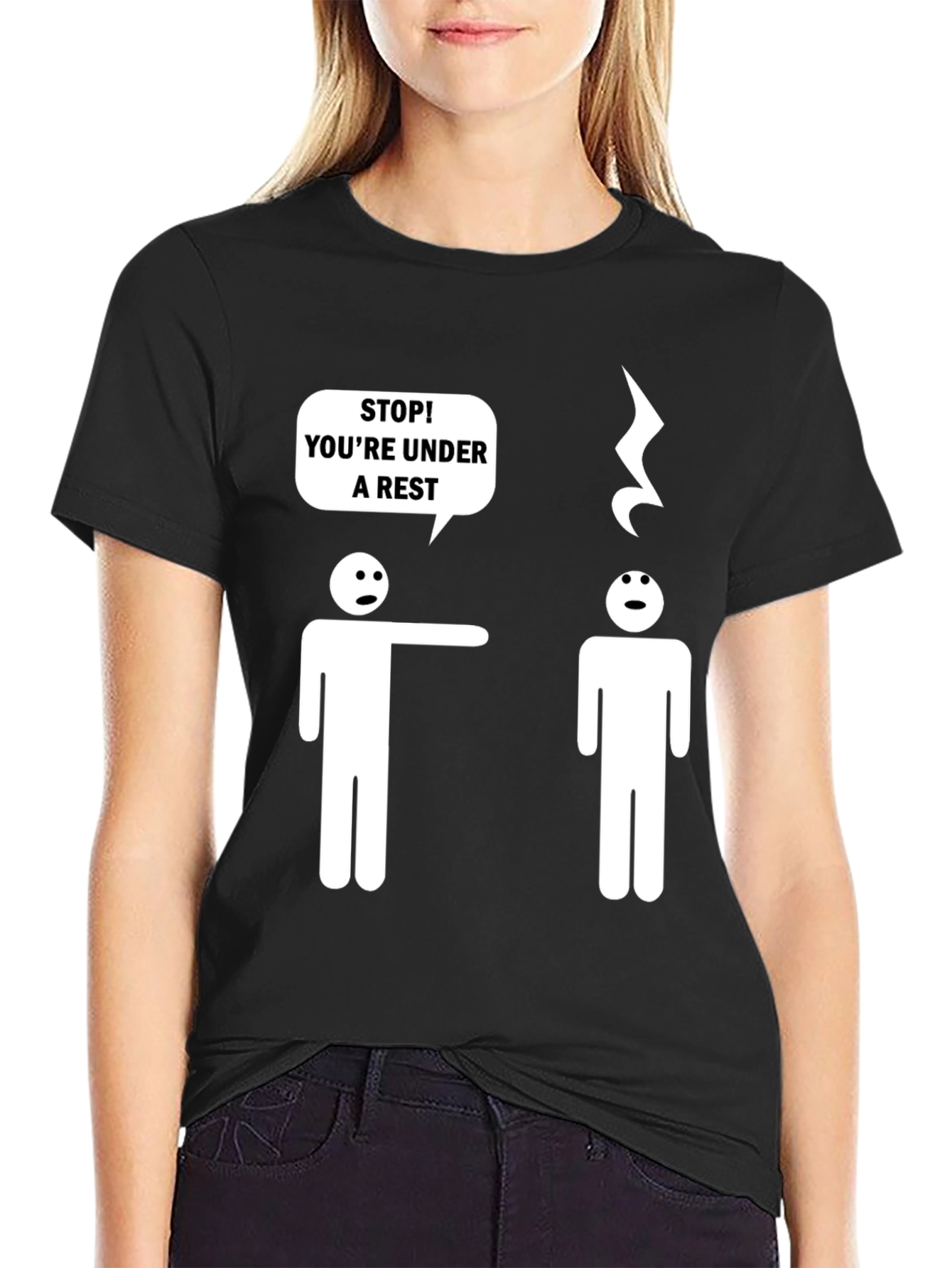 Funny Music Pun T-Shirt - Under a Rest