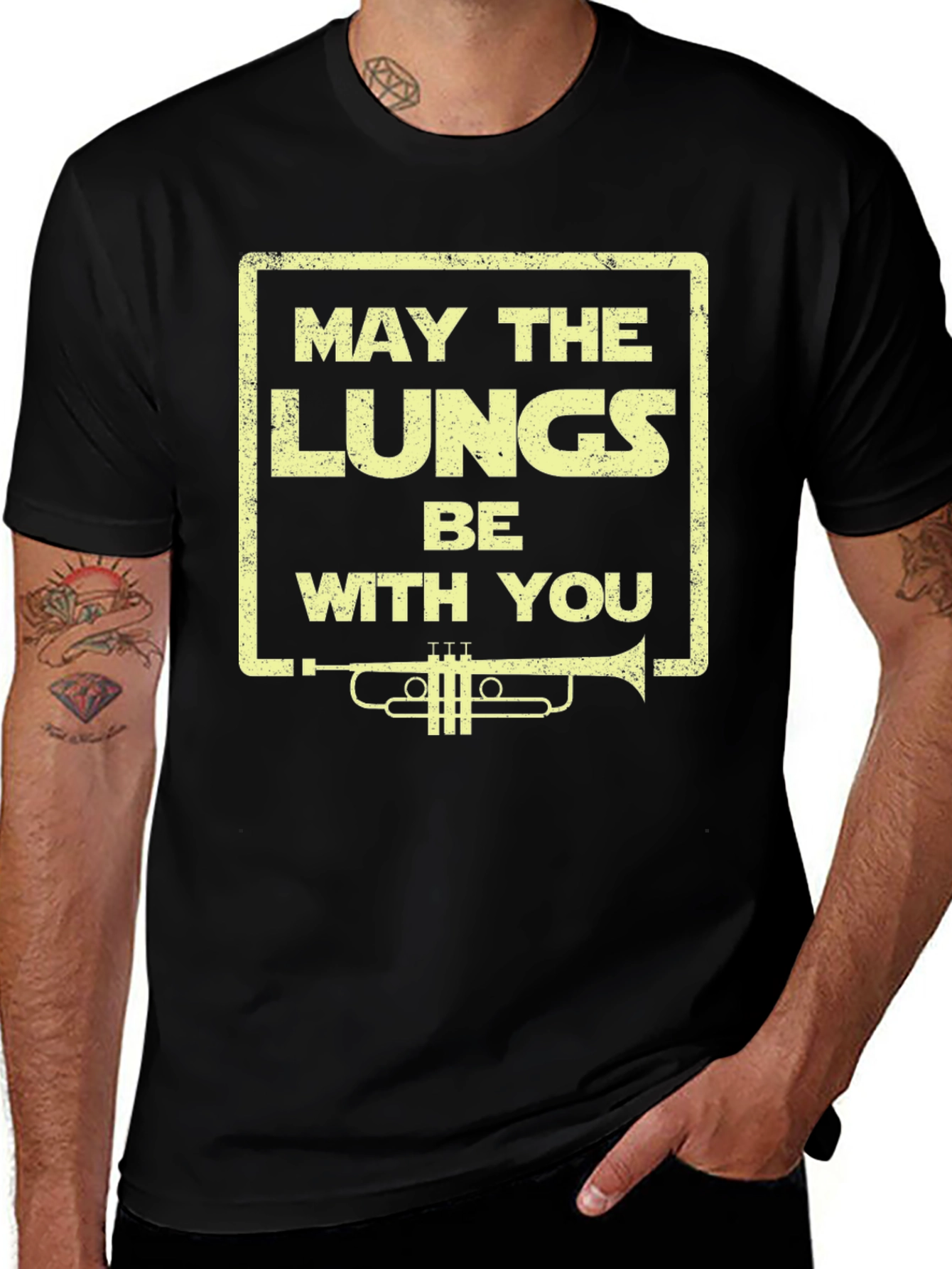 May The Lungs Be With You Trumpet Graphic T-Shirt