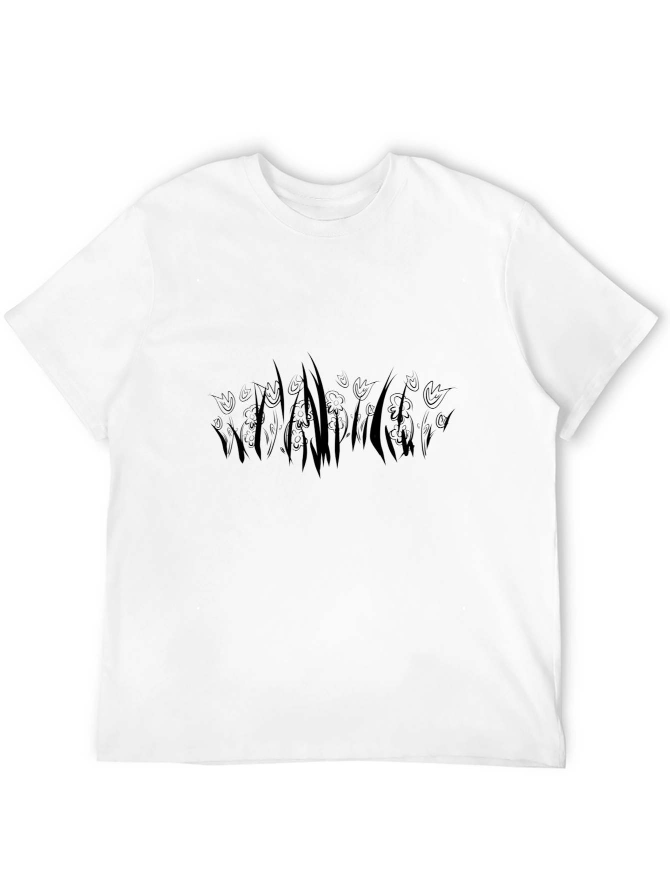 Stylish Black T-Shirt with Floral Silhouette