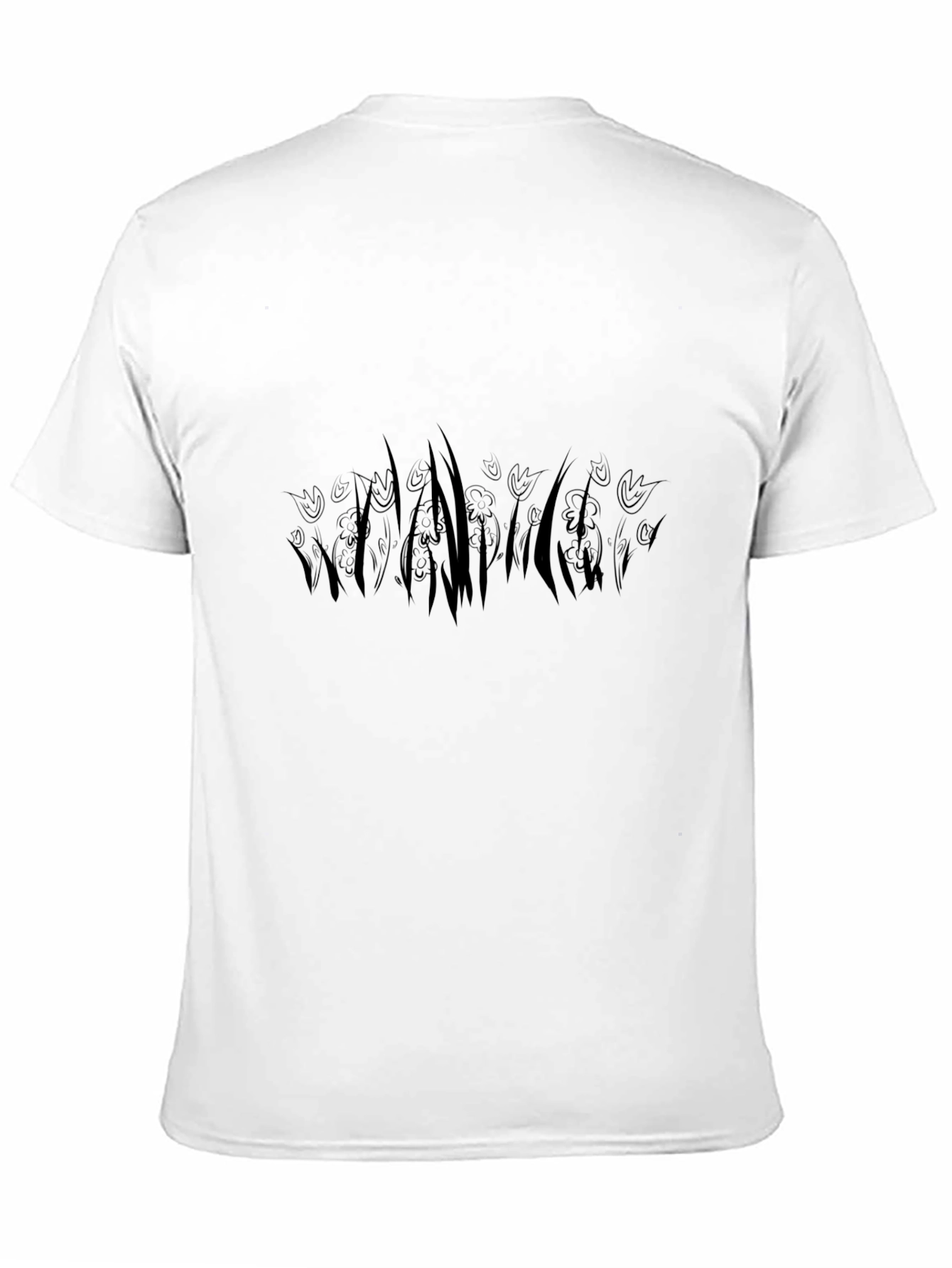 Stylish Black T-Shirt with Floral Silhouette