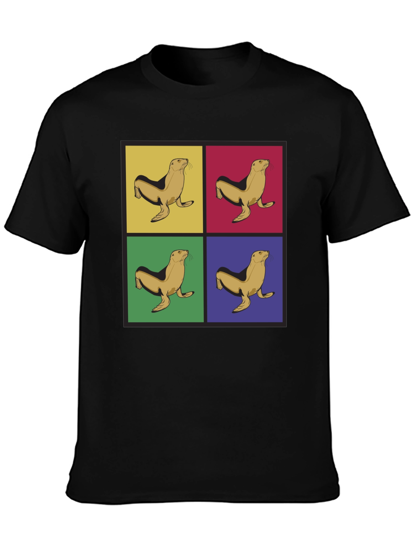 Pop Art Seal Graphic Tee - Unique Stylish Design