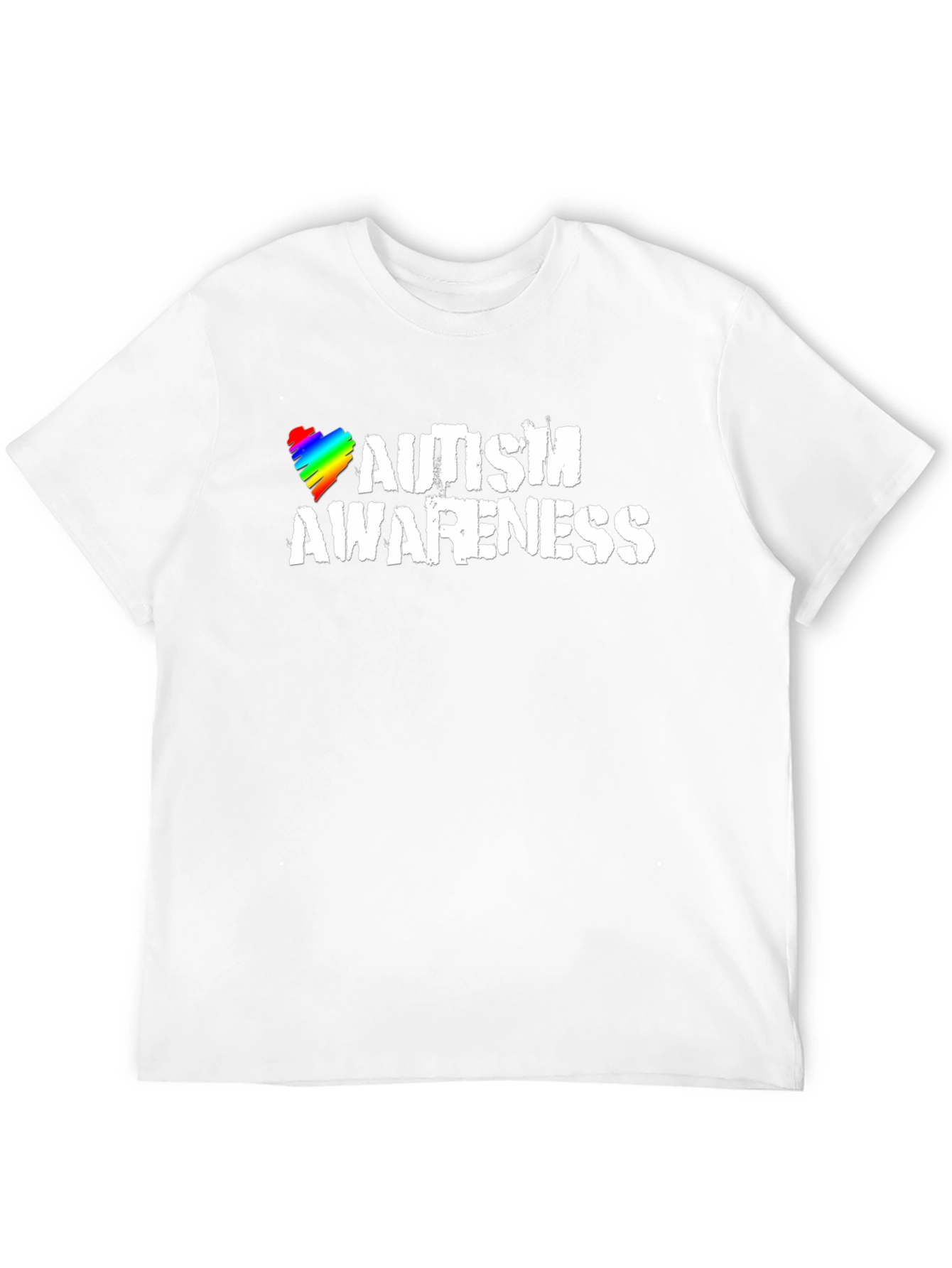 Autism Awareness Heart Graphic Black T-Shirt