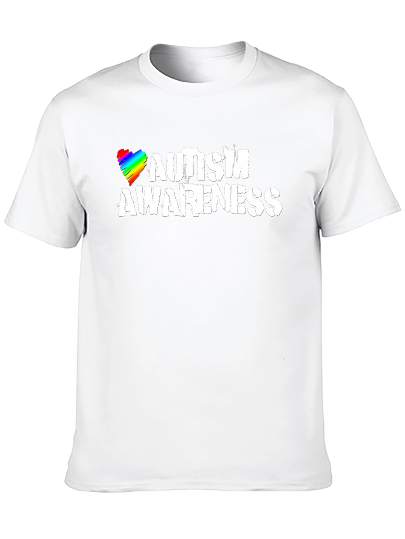 Autism Awareness Heart Graphic Black T-Shirt