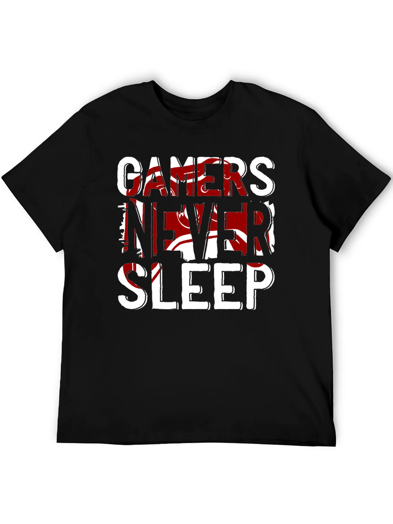 Gamers Never Sleep Black T-Shirt - Bold Graphic Tee