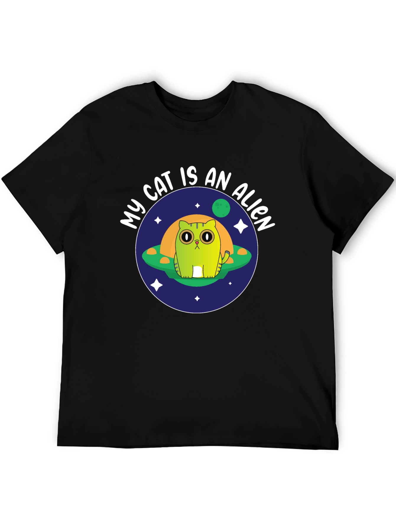 My Cat Is An Alien Black T-Shirt