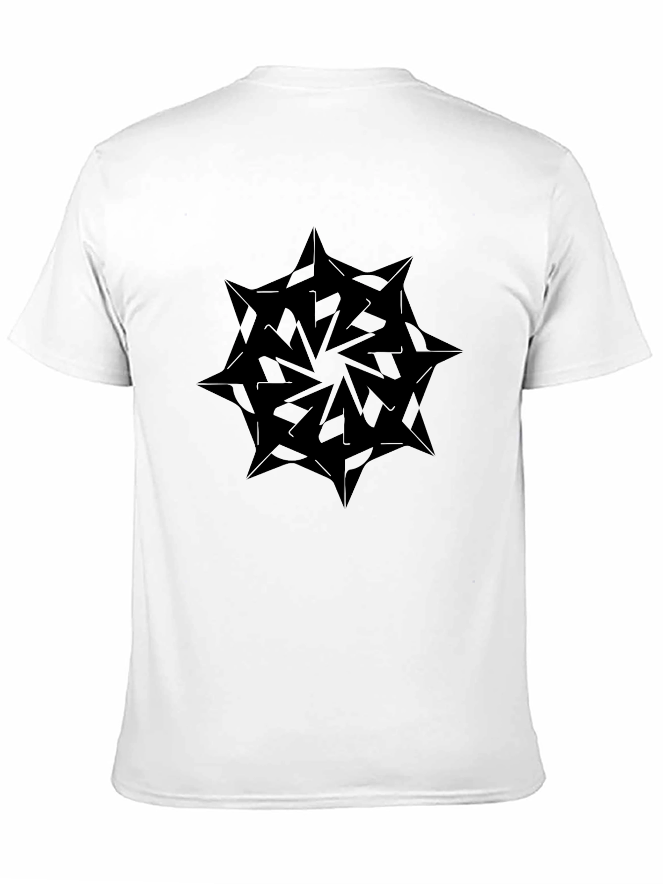 Geometric Starburst Graphic Black T-Shirt
